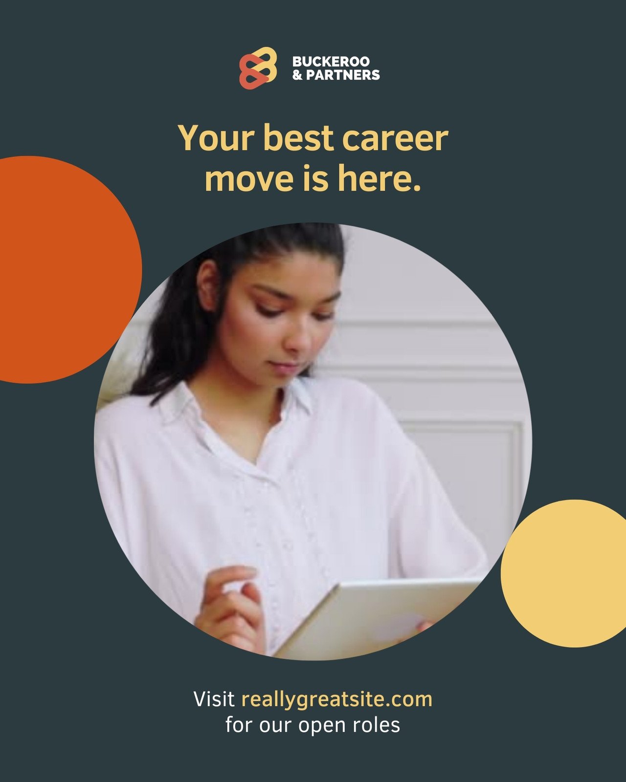 Orange and Yellow Graphic Geometric Frames Hiring Animated Linkedin Carousel Ad