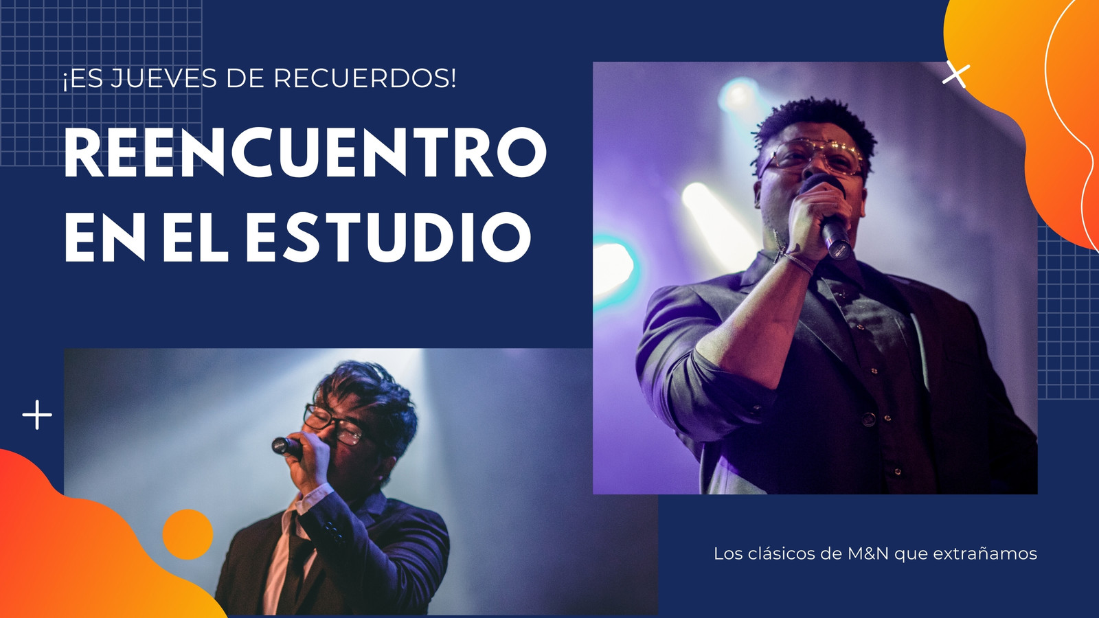 Azul Naranja y Blanco Collage Colección de Músicos Miniatura de YouTube