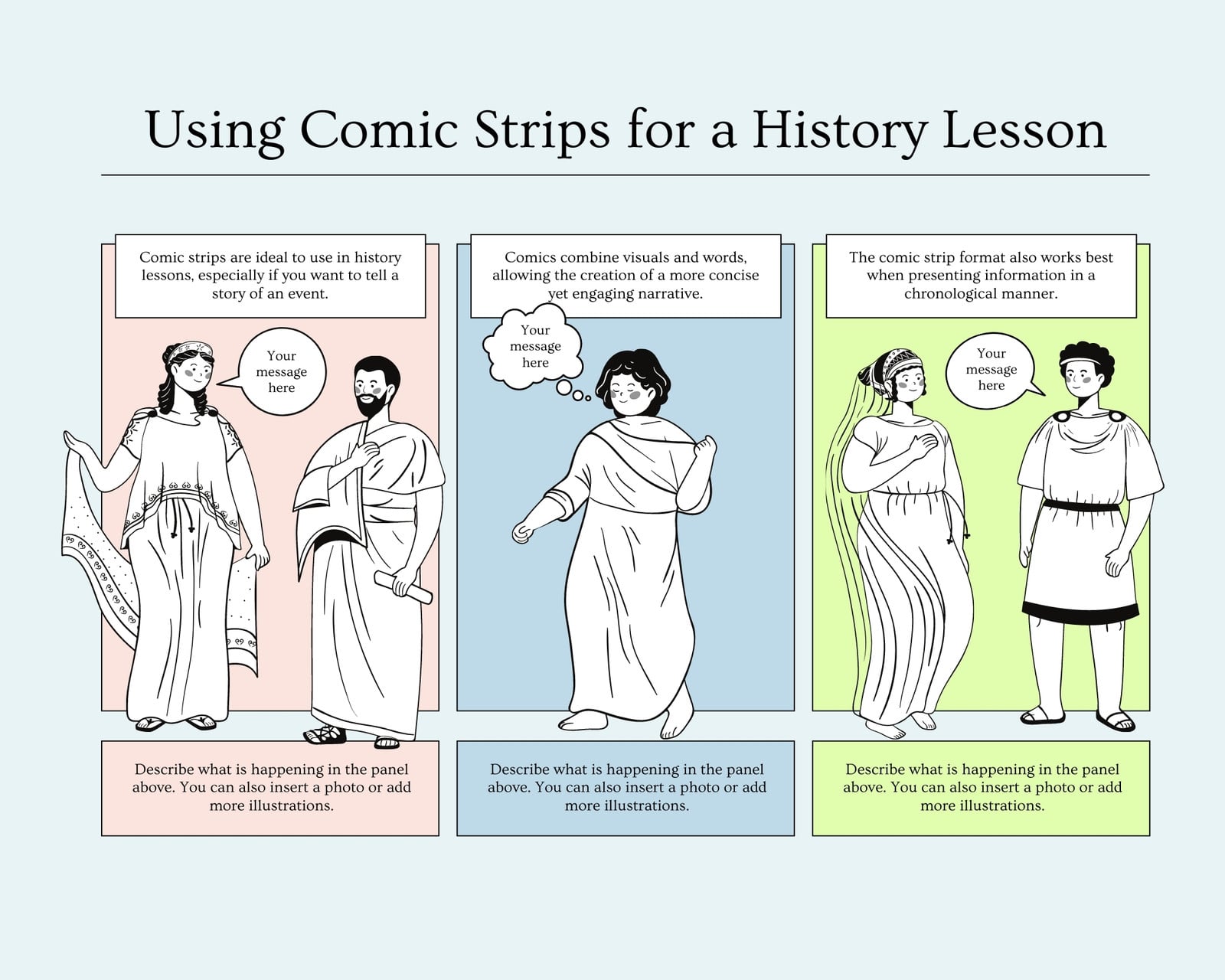 Light Blue Lined Illustration History Storyboard Light Blue Lined Illustration History Storyboard