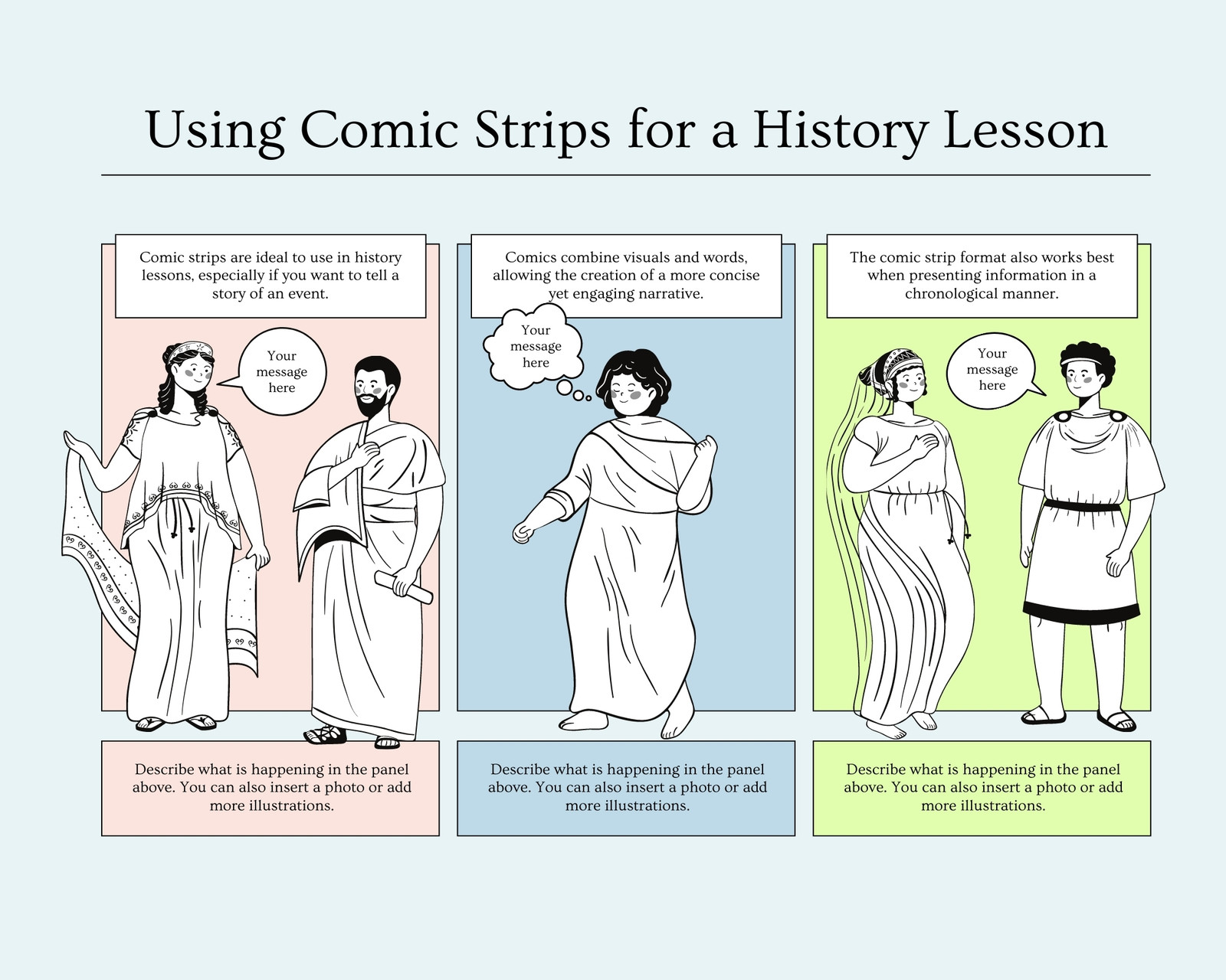 Light Blue Lined Illustration History Storyboard Light Blue Lined Illustration History Storyboard