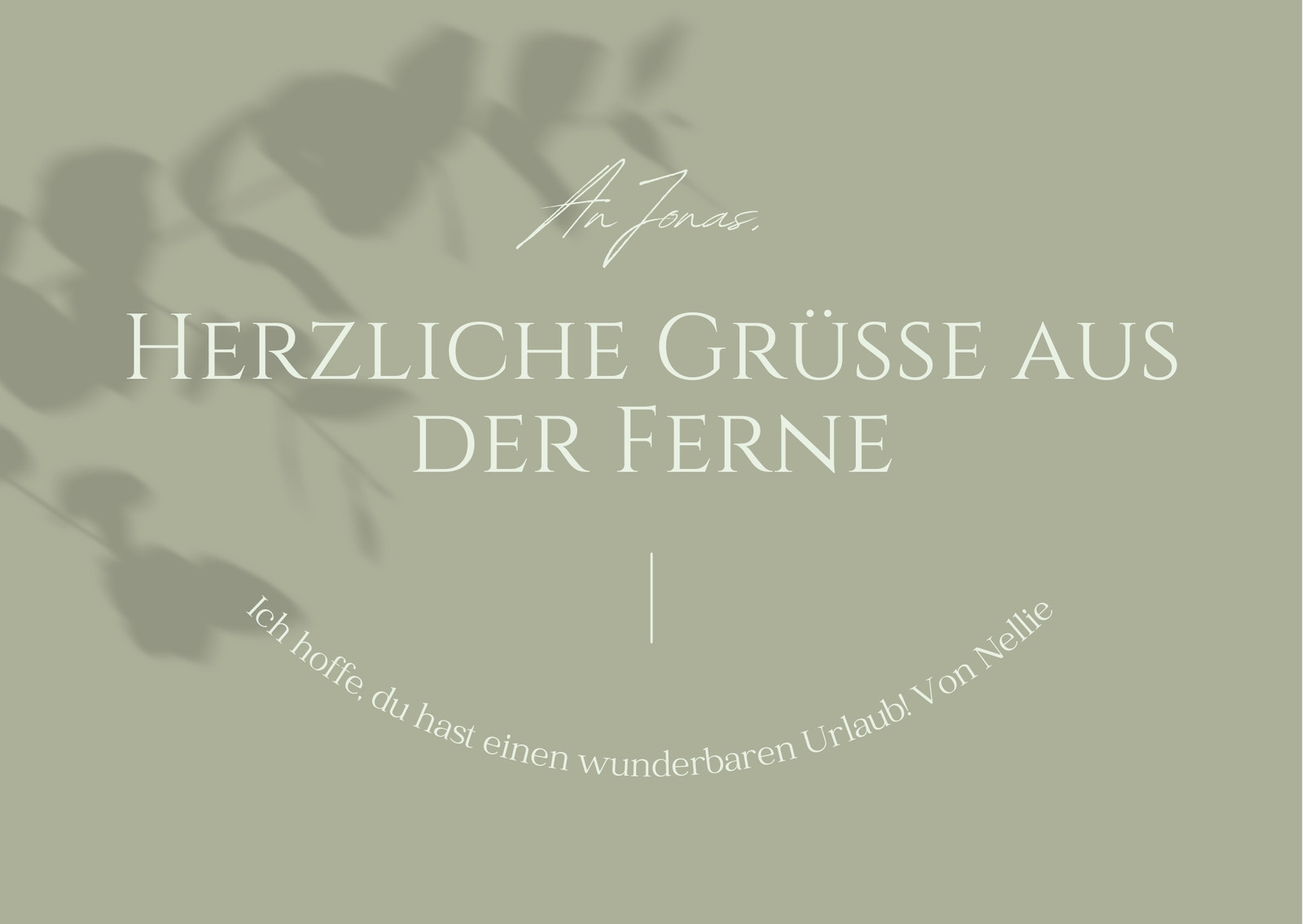 Olivgrün Minimal Elegant Speziell Urlaub Kollege E-Card Olivgrün Minimal Elegant Speziell Urlaub Kollege E-Card
