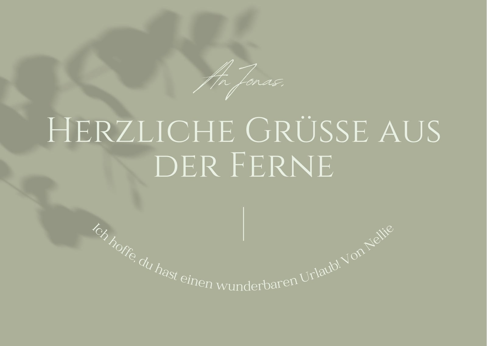 Olivgrün Minimal Elegant Speziell Urlaub Kollege E-Card Olivgrün Minimal Elegant Speziell Urlaub Kollege E-Card