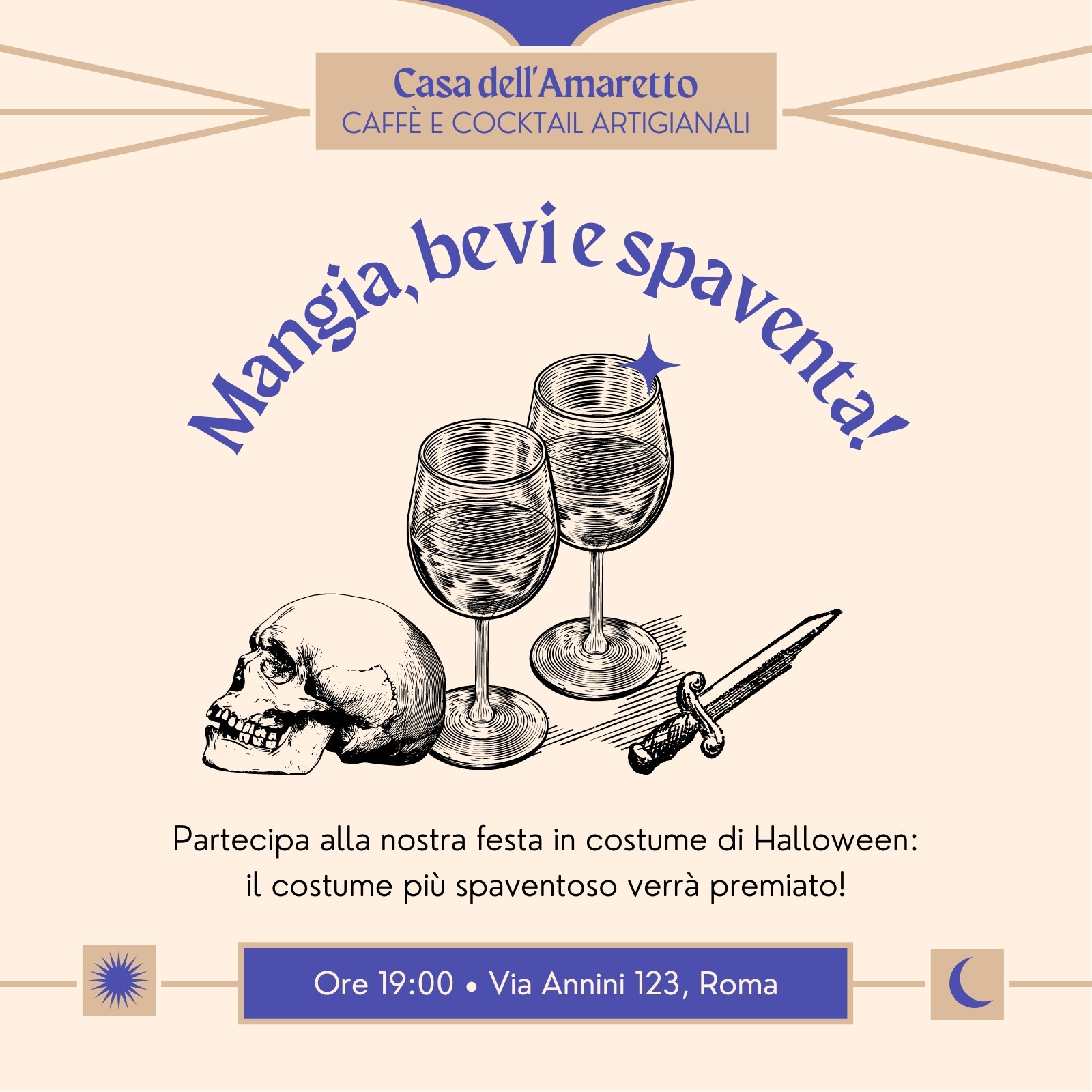 Blu e Marrone Moderno Occulto Festa in Costume Aziendale Invito Halloween Blu e Marrone Moderno Occulto Festa in Costume Aziendale Invito Halloween