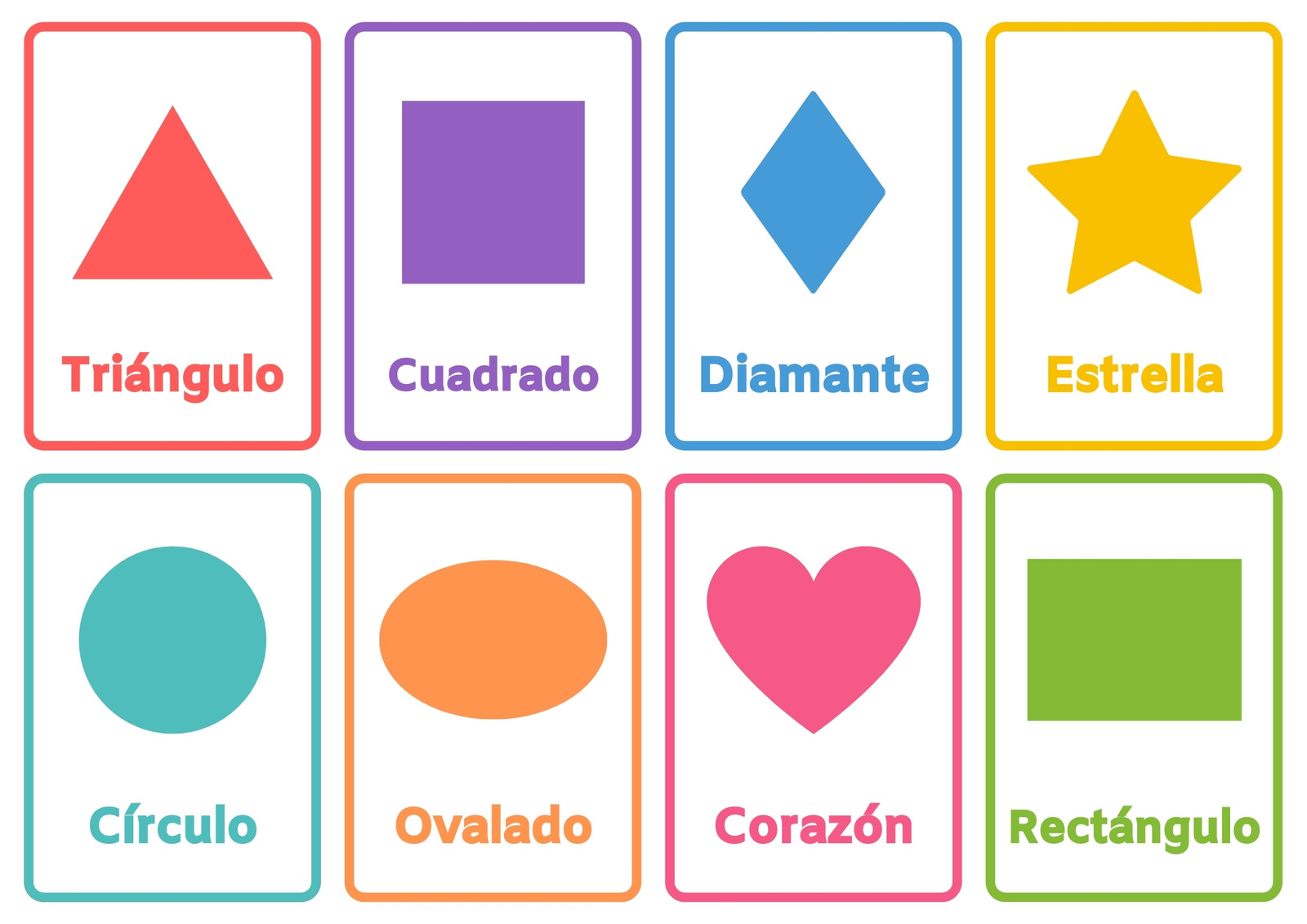 Aprende las Formas Simple Colorido Flashcard Hojas Aprende las Formas Simple Colorido Flashcard Hojas