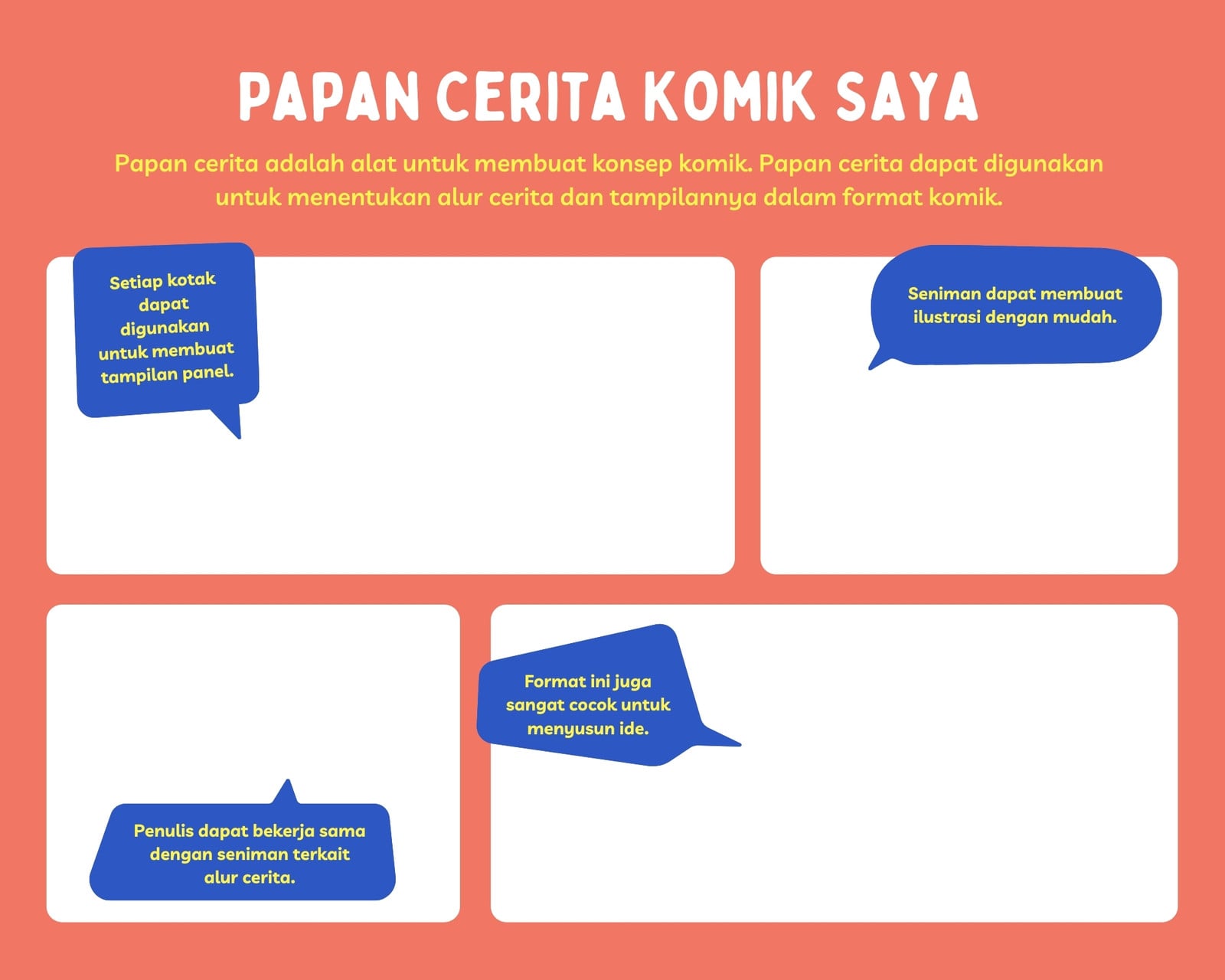 Oranye Biru dan Kuning Seni Komik Papan Cerita Oranye Biru dan Kuning Seni Komik Papan Cerita