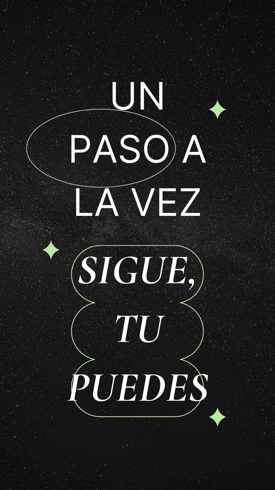 Negro y Blanco Estrellas Frase Historia de Instagram
