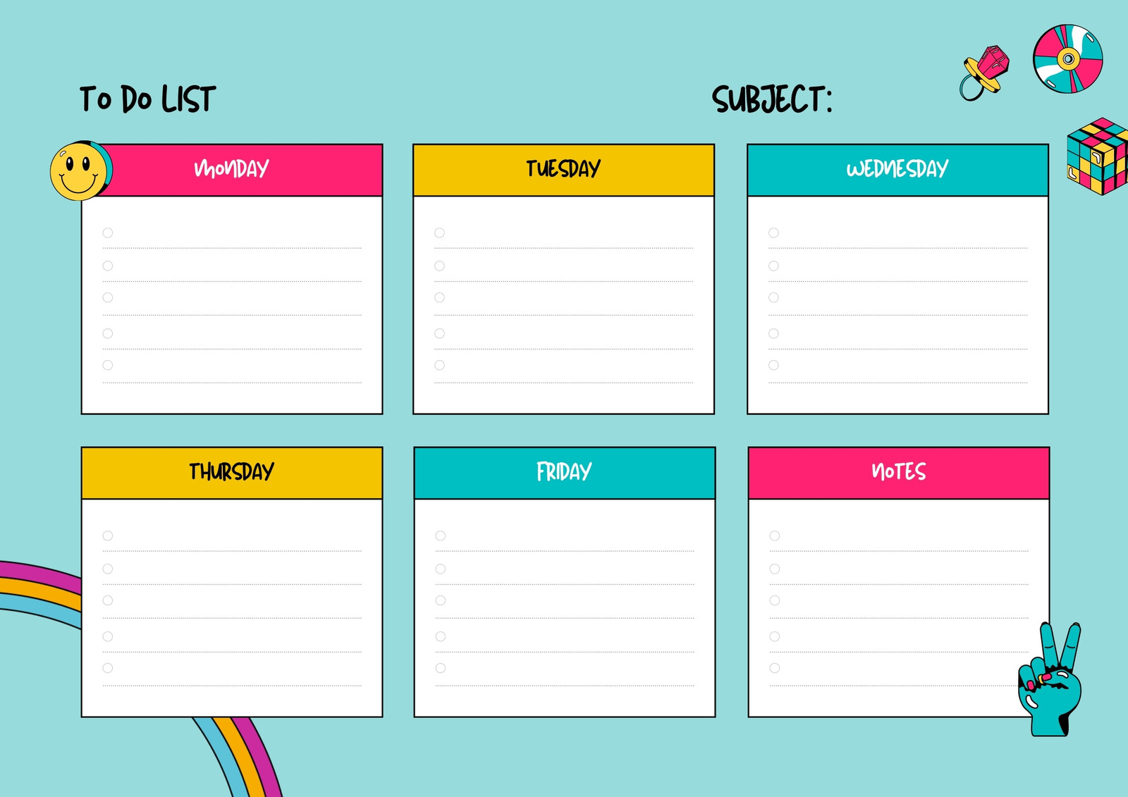 Page 9 - Free and customizable timetable templates | Canva