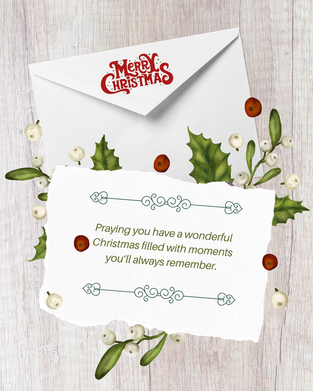 Elegant Merry Christmas Elegant Greeting Instagram Post Canva template, white