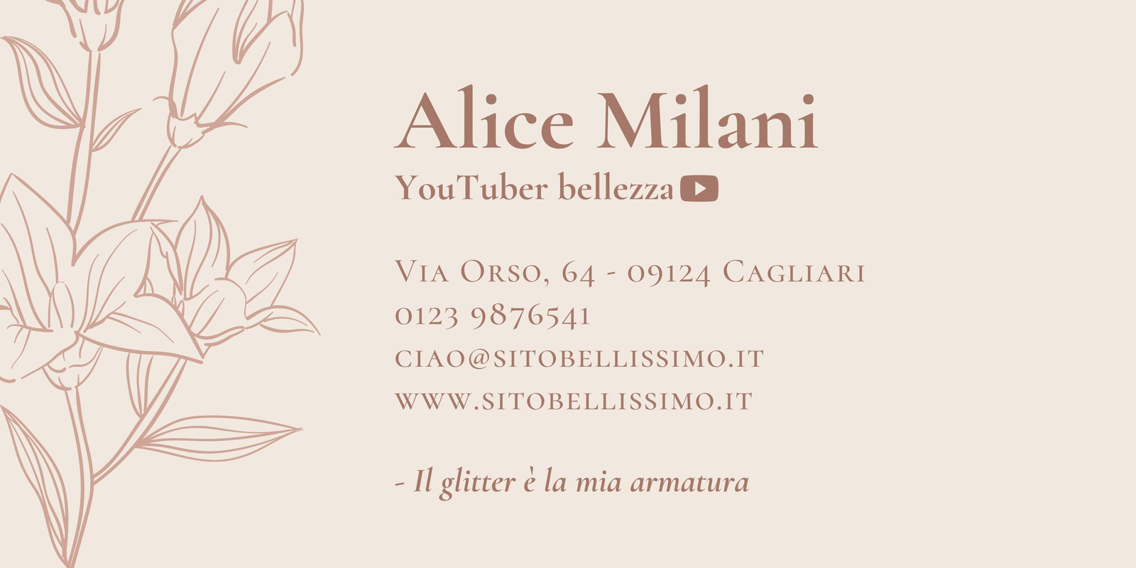 Beige e Marrone Flora Delicata Online Personale Firma Email Beige e Marrone Flora Delicata Online Personale Firma Email