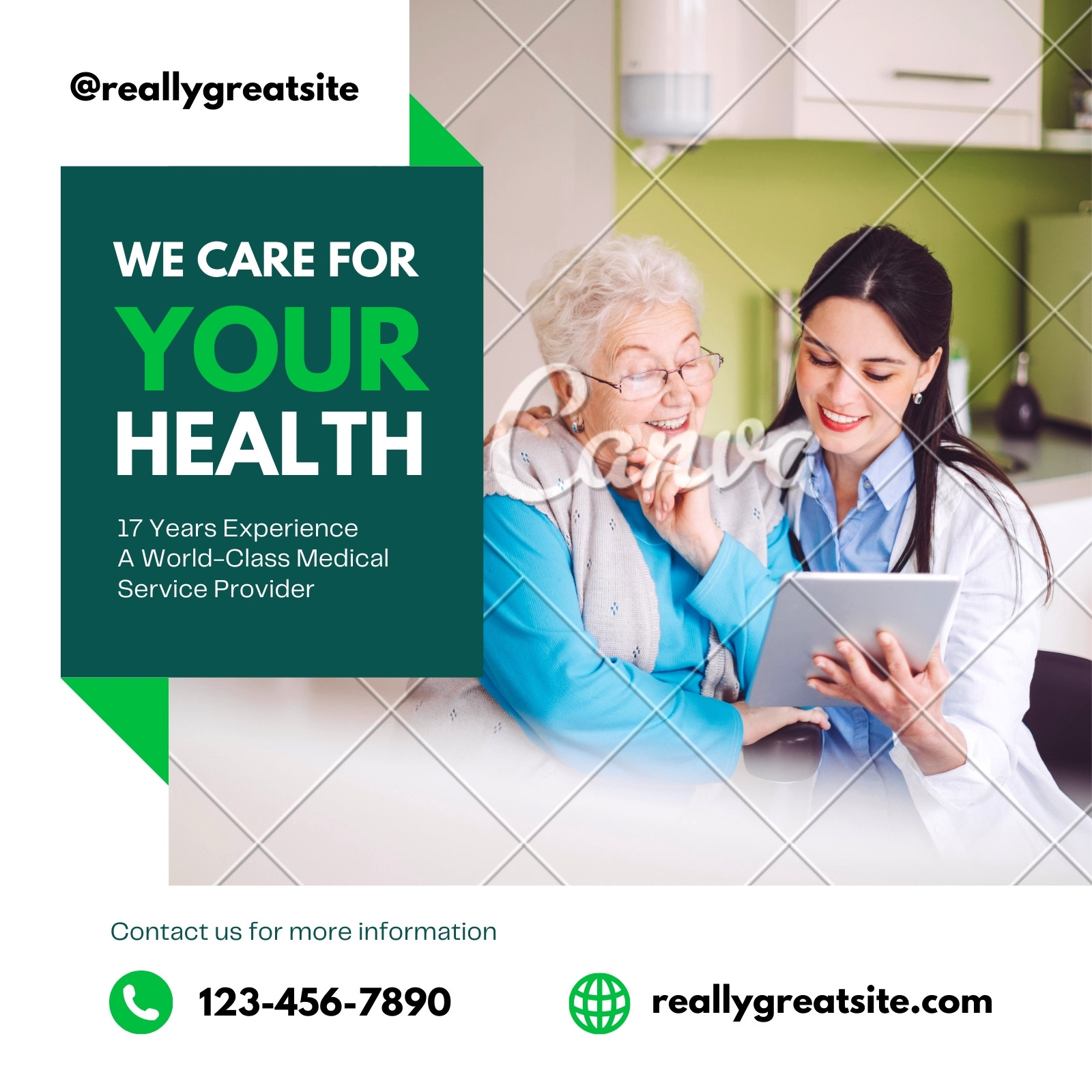 Green We Care For Your Health Instagram Post