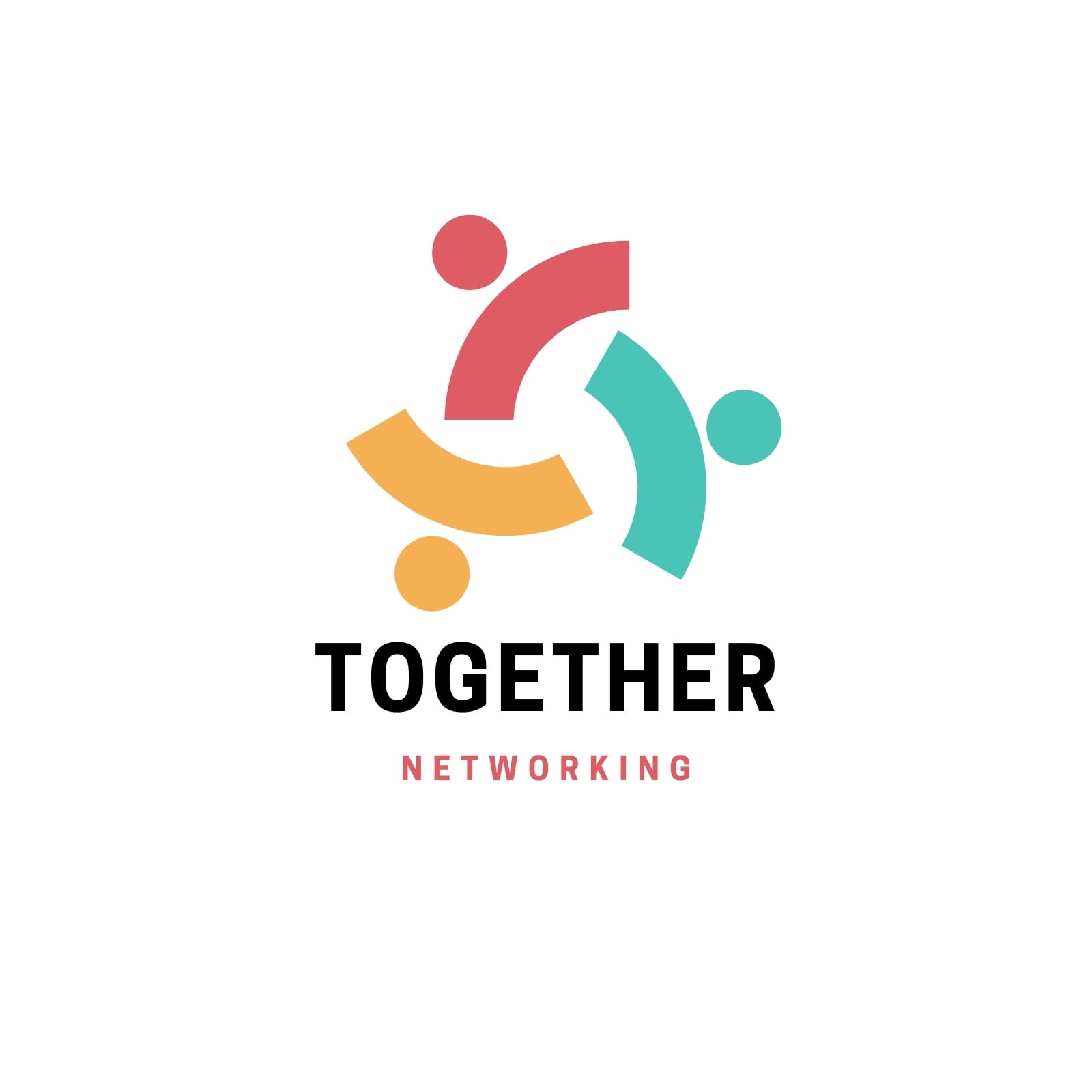 Orange & Fuchsia Two Hands Together Networking Logo