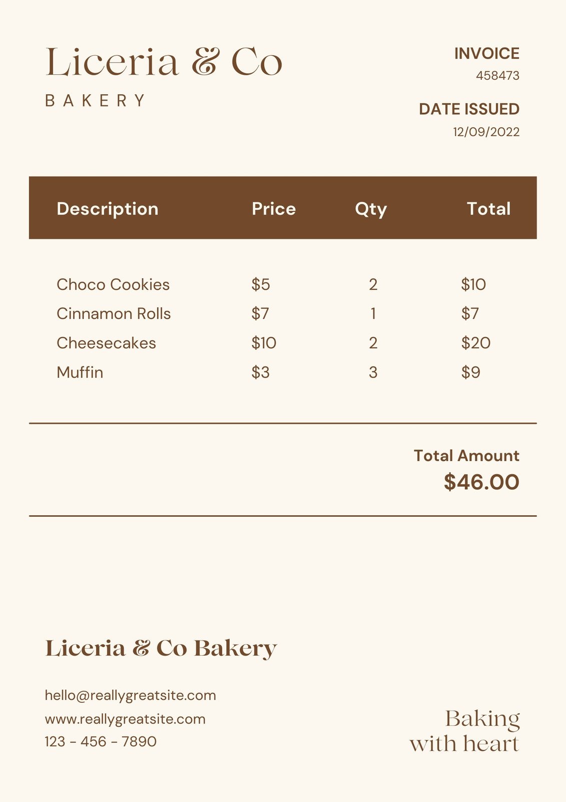 Brown and Beige Organic Invoice Document