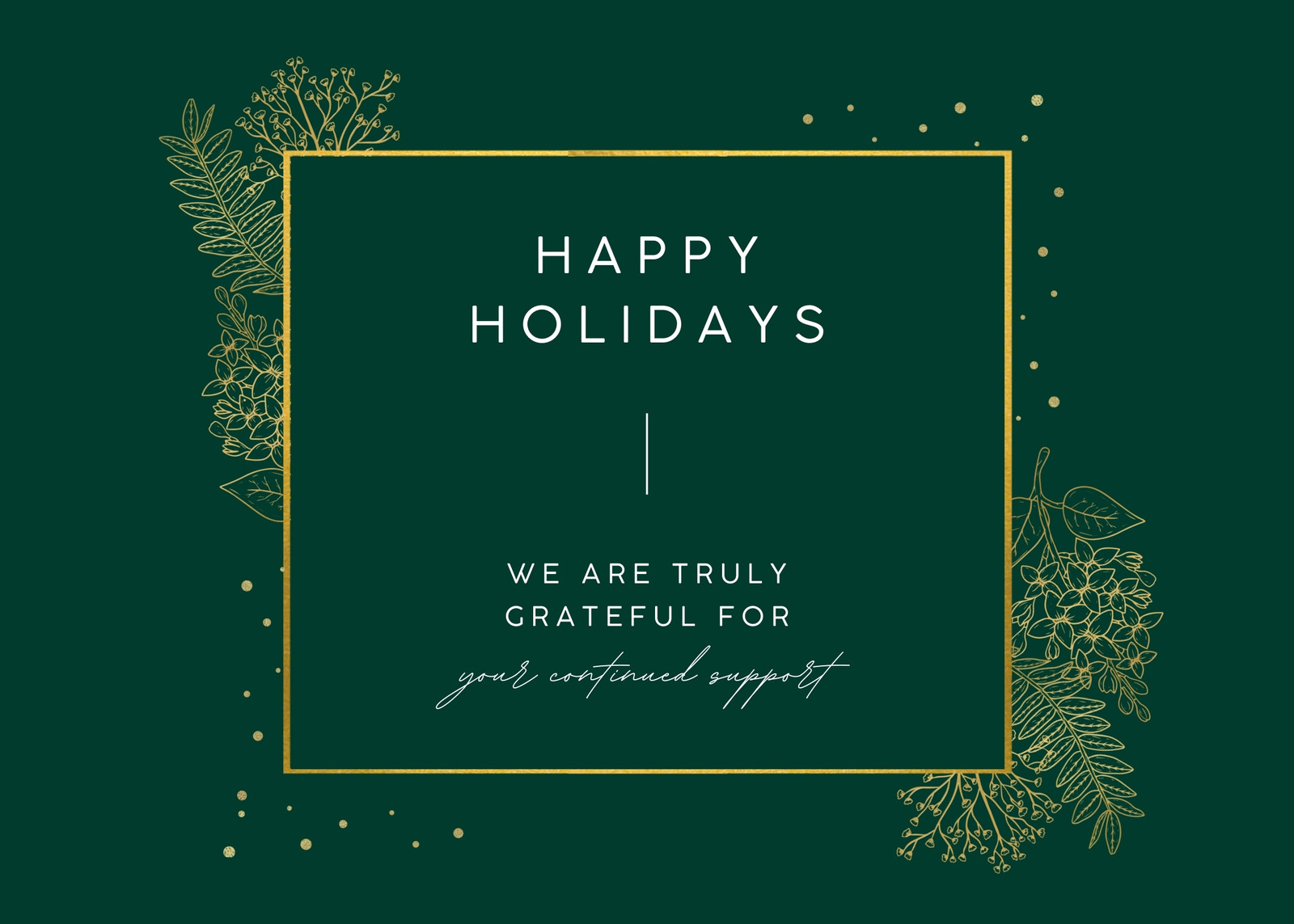 Green and Gold Classy and Elegant Organic Dots Plants Business Holiday Christmas Greeting Card Green and Gold Classy and Elegant Organic Dots Plants Business Holiday Christmas Greeting Card