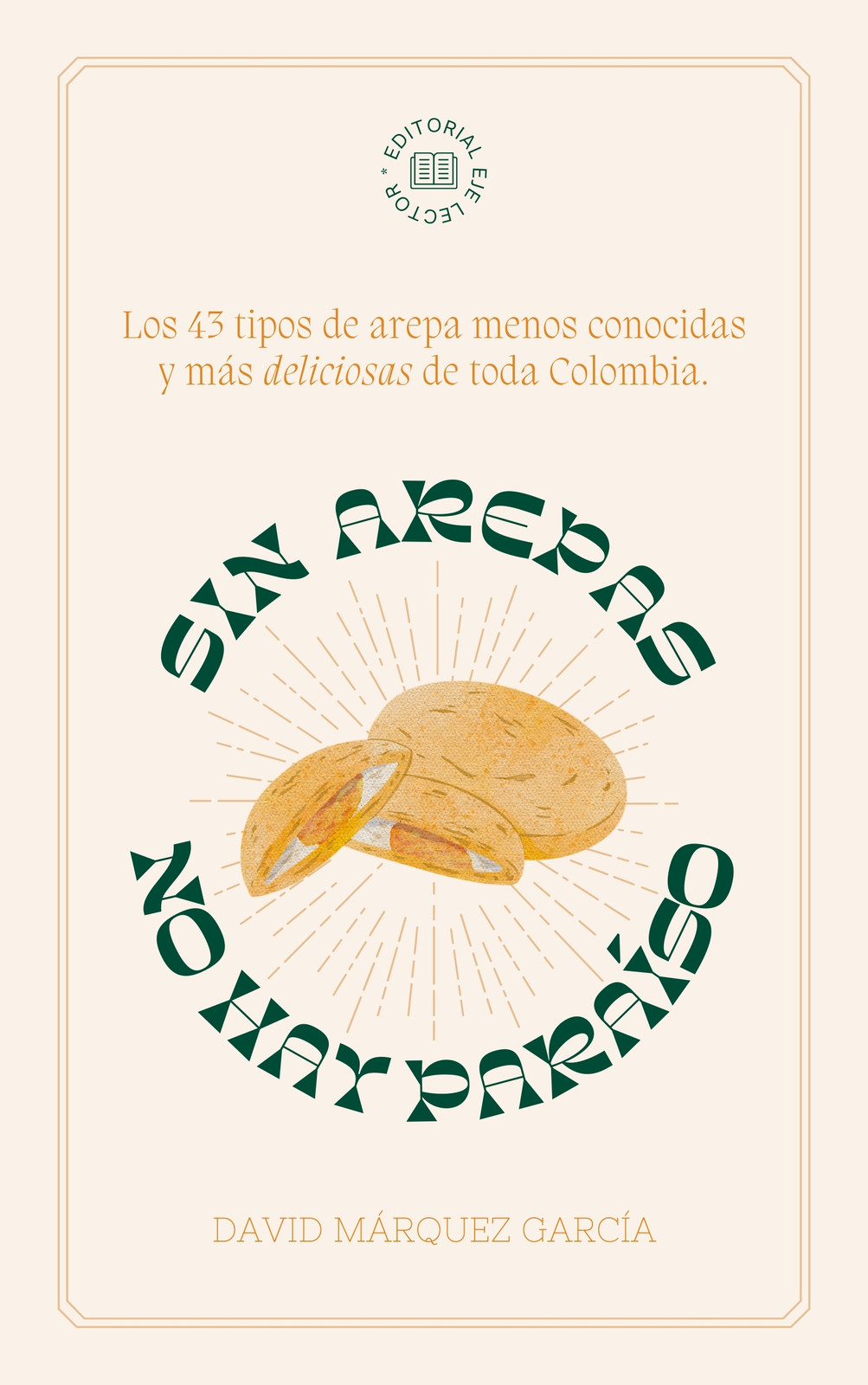 Portada de Libro naranja pastel vintage tipos de arepas