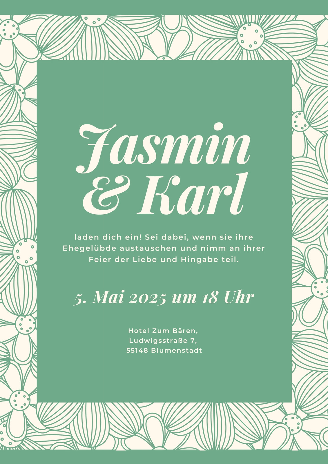 Grün Floral Hochzeit Programm Grün Floral Hochzeit Programm