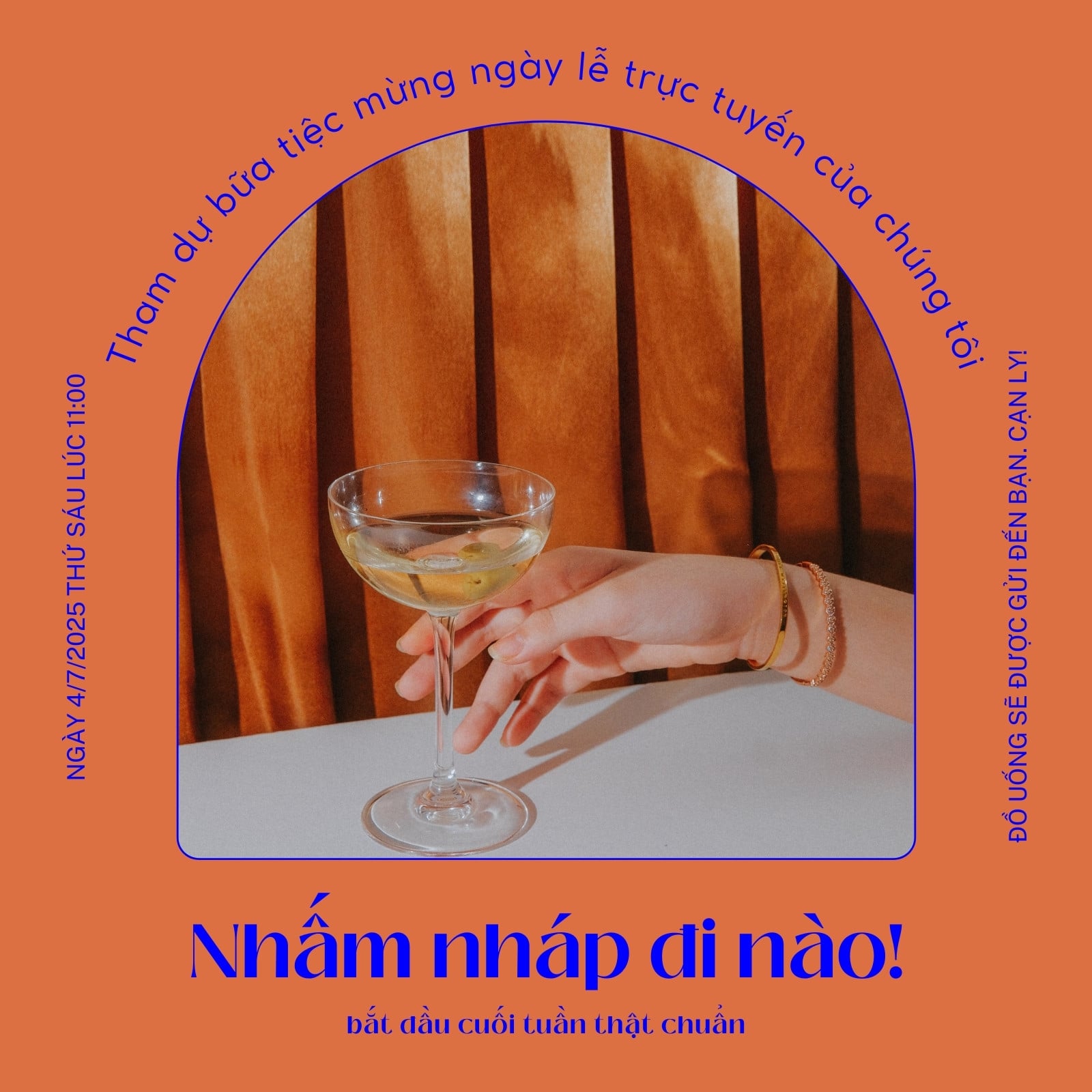 Màu cam sáng Xanh ánh điện Tối giản và Sáng Kỳ nghỉ lễ chung Thiệp mời Bữa tiệc Trực tuyến Màu cam sáng Xanh ánh điện Tối giản và Sáng Kỳ nghỉ lễ chung Thiệp mời Bữa tiệc Trực tuyến