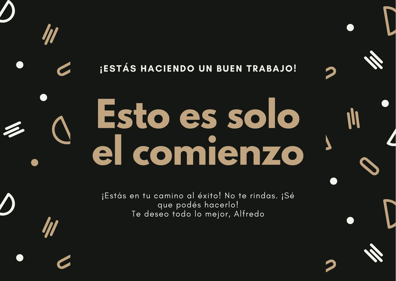 Negro y Marrón Figuras Abstractas Ánimos Tarjeta