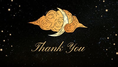 Thank you tag - night stars and moon magic illustration Tag Canva template