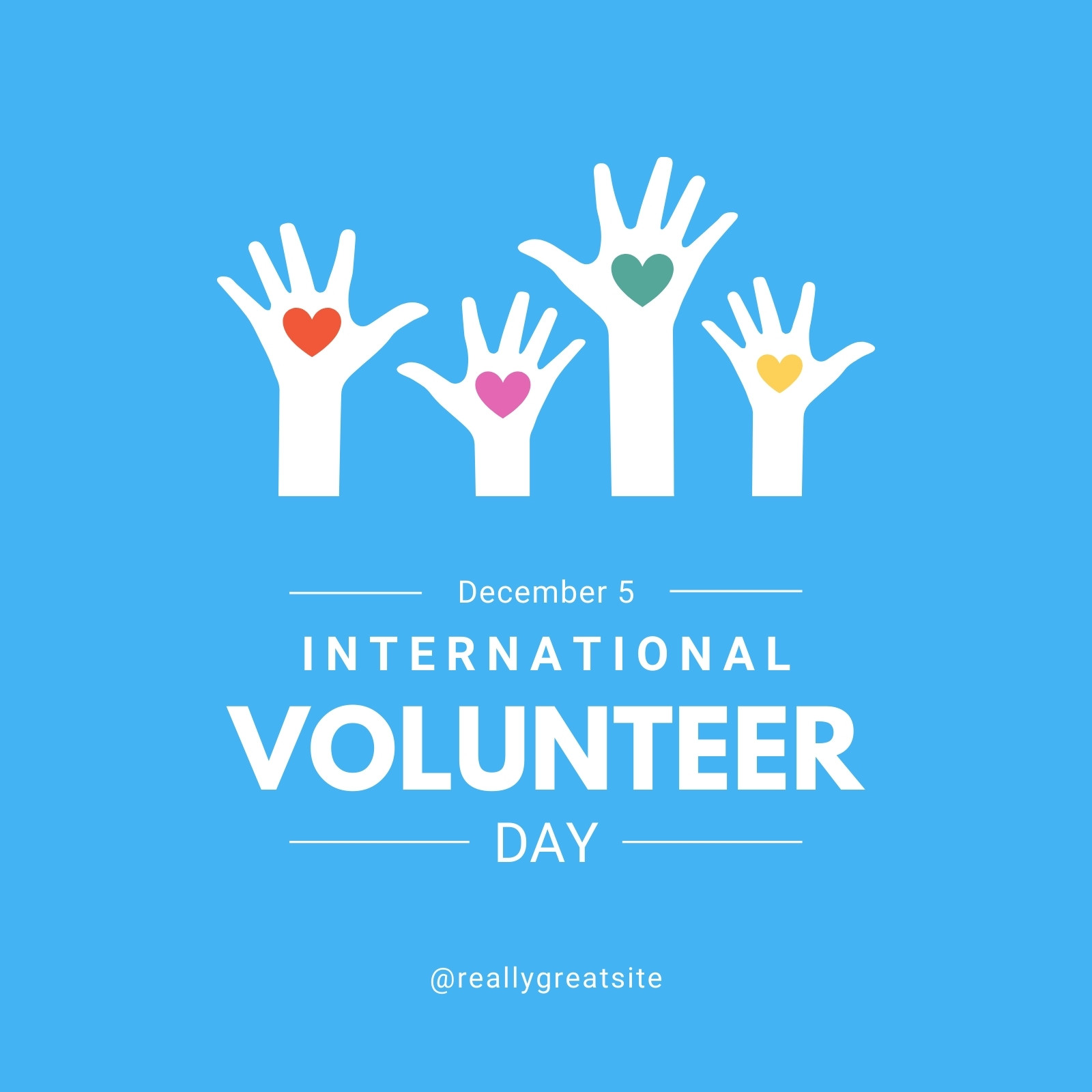 Blue International Volunteer Day Instagram Post