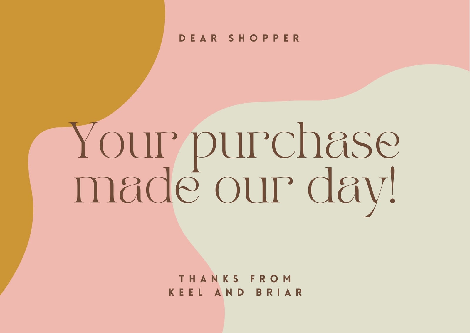 Pink and Brown Organic Cutout Business Thank You Card Pink and Brown Organic Cutout Business Thank You Card