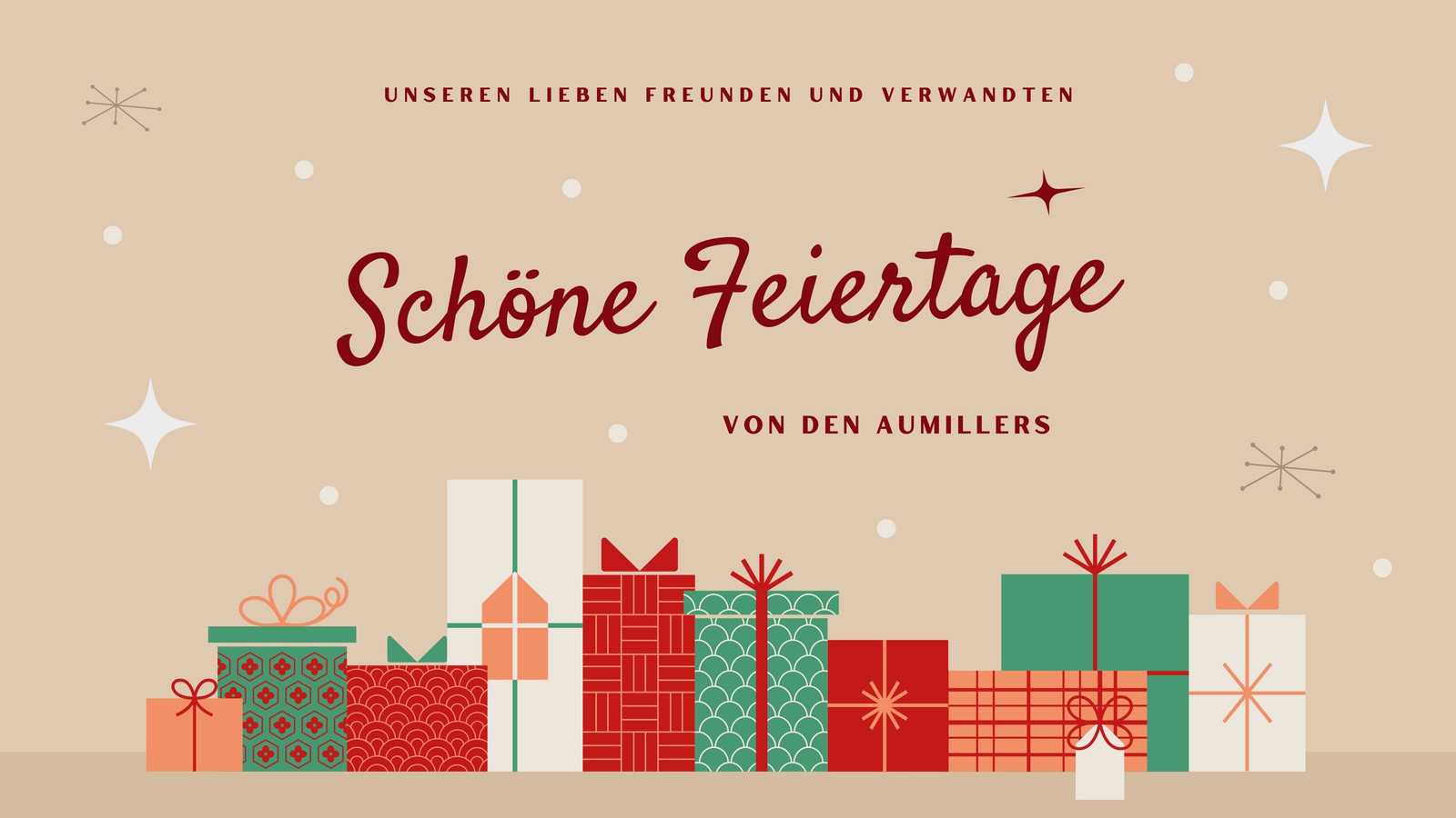 Braun Rot und Grün Midcentury Illustrativ Weihnachtsgrüße Video Braun Rot und Grün Midcentury Illustrativ Weihnachtsgrüße Video