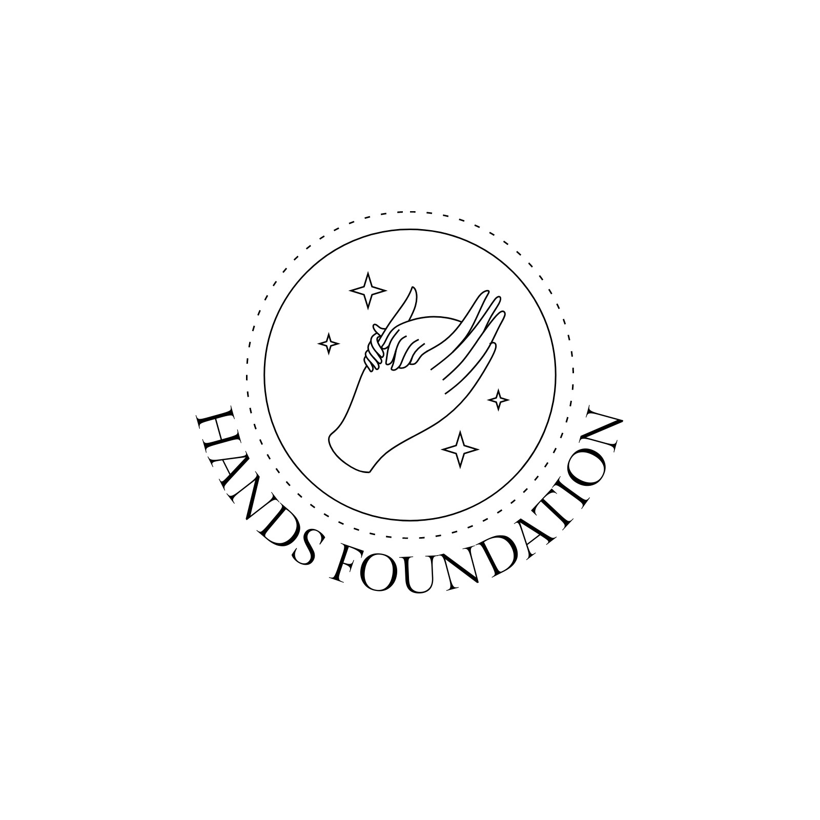Black Circle Helping Hands Charity Organizations Logo