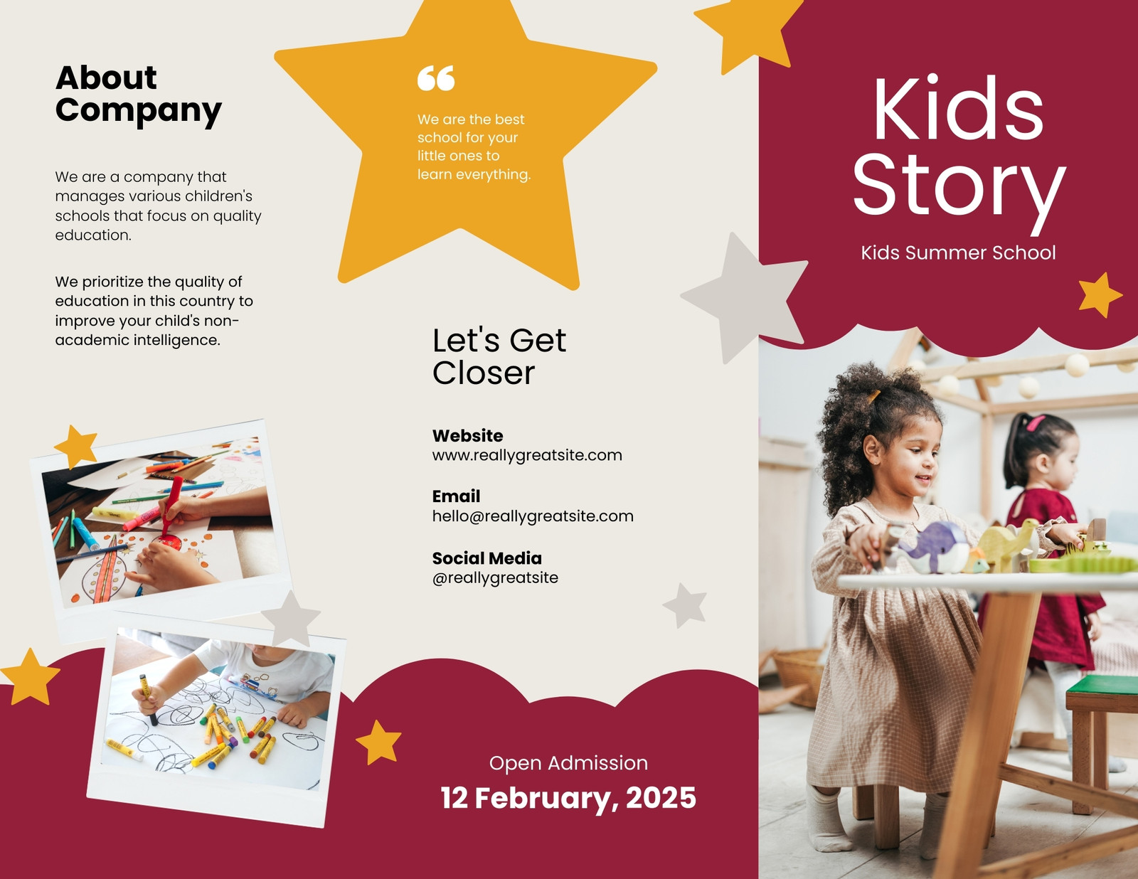 Pink Yellow Creative Kids Story Trifold Brochure Pink Yellow Creative Kids Story Trifold Brochure