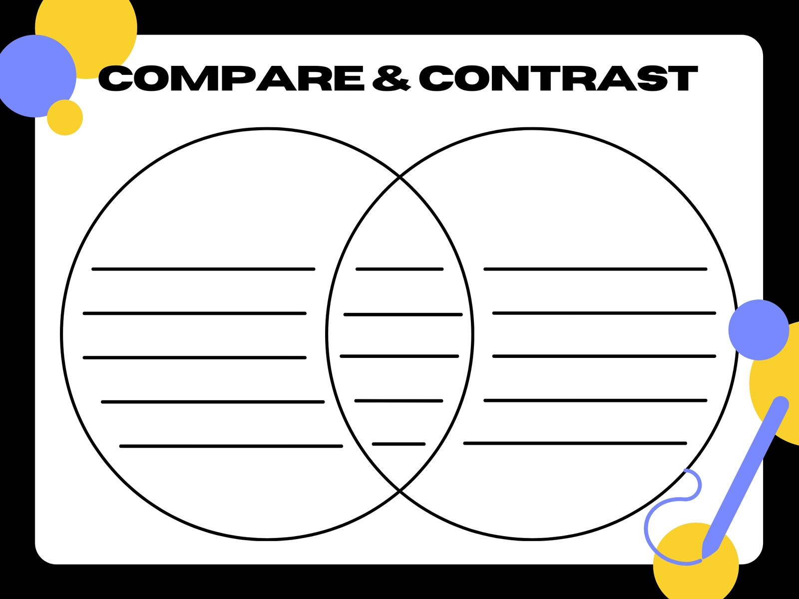 Compare and Contrast Venn Diagram Graphic Organizer