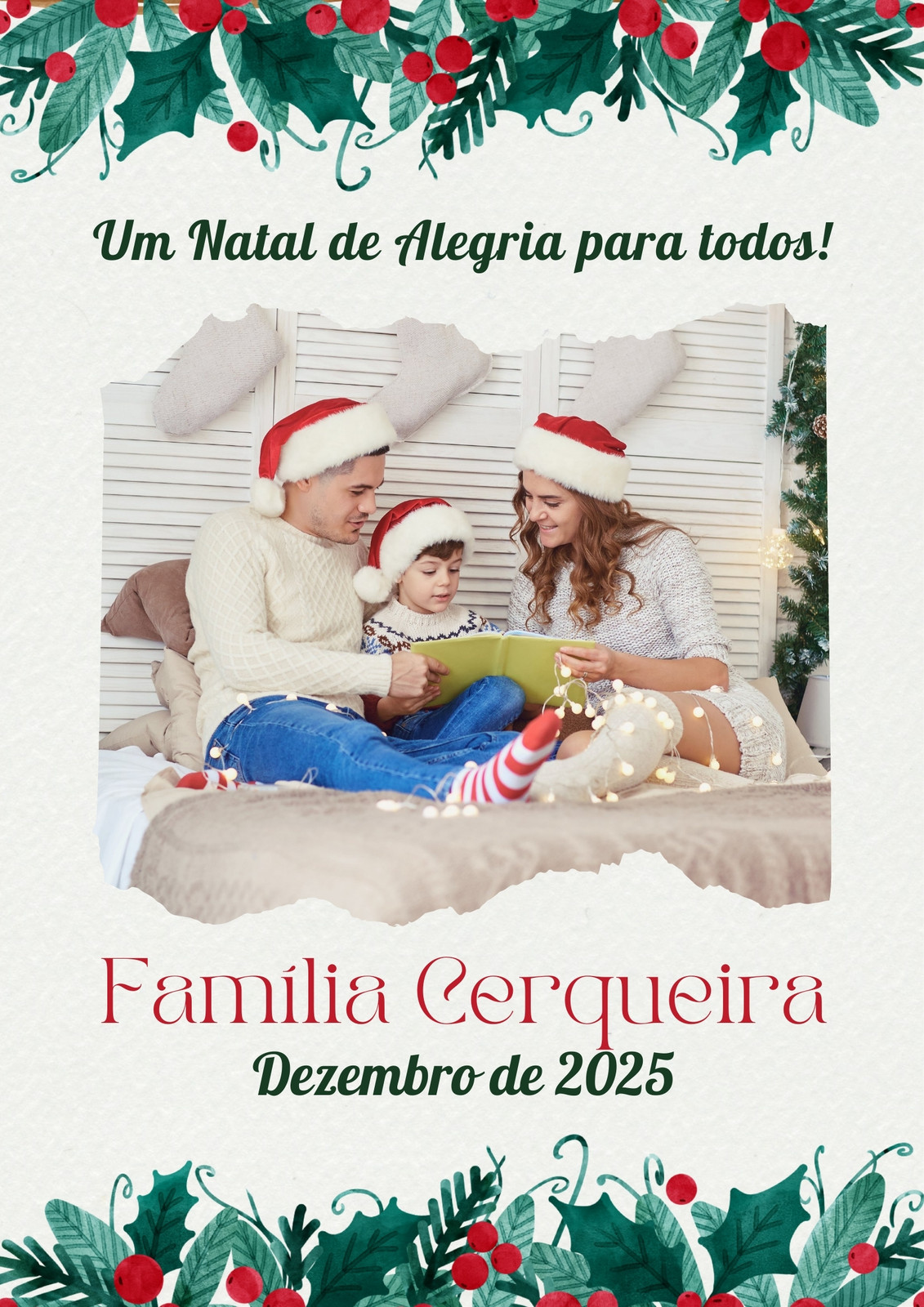 Cartaz Pessoal de Natal em Verde e Vermelho Feito à Mão Cartaz Pessoal de Natal em Verde e Vermelho Feito à Mão