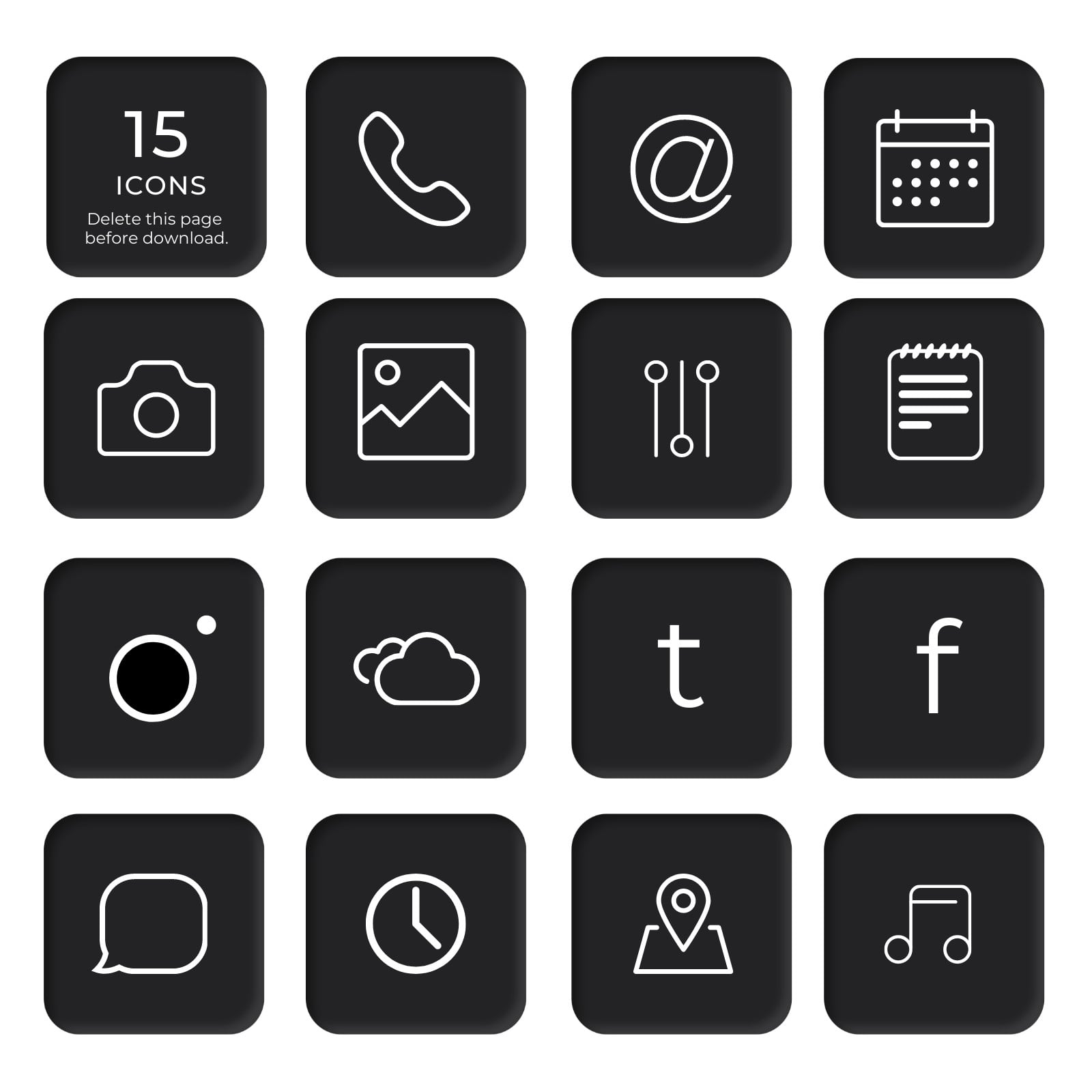Black Minimalist Outline Icons Icon Set Black Minimalist Outline Icons Icon Set