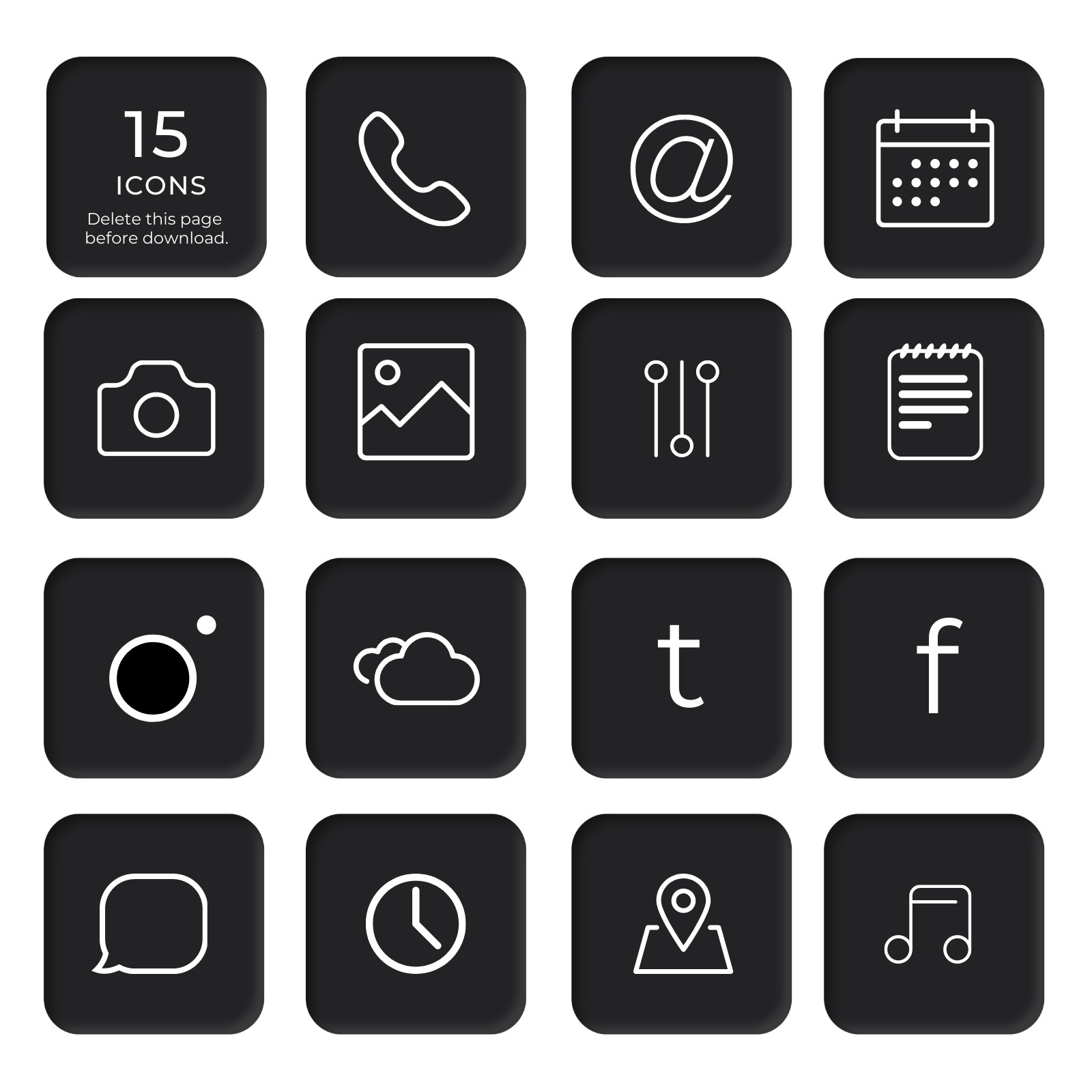 Black Minimalist Outline Icons Icon Set Black Minimalist Outline Icons Icon Set