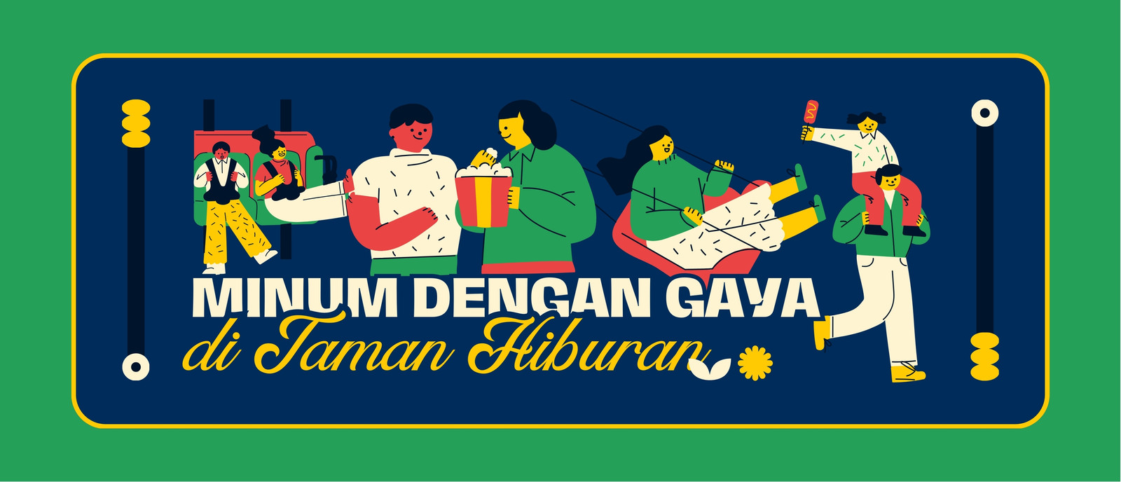 Biru Hijau Ilustrasi Minum dengan Gaya di Taman Hiburan Acrylic Tumbler Biru Hijau Ilustrasi Minum dengan Gaya di Taman Hiburan Acrylic Tumbler