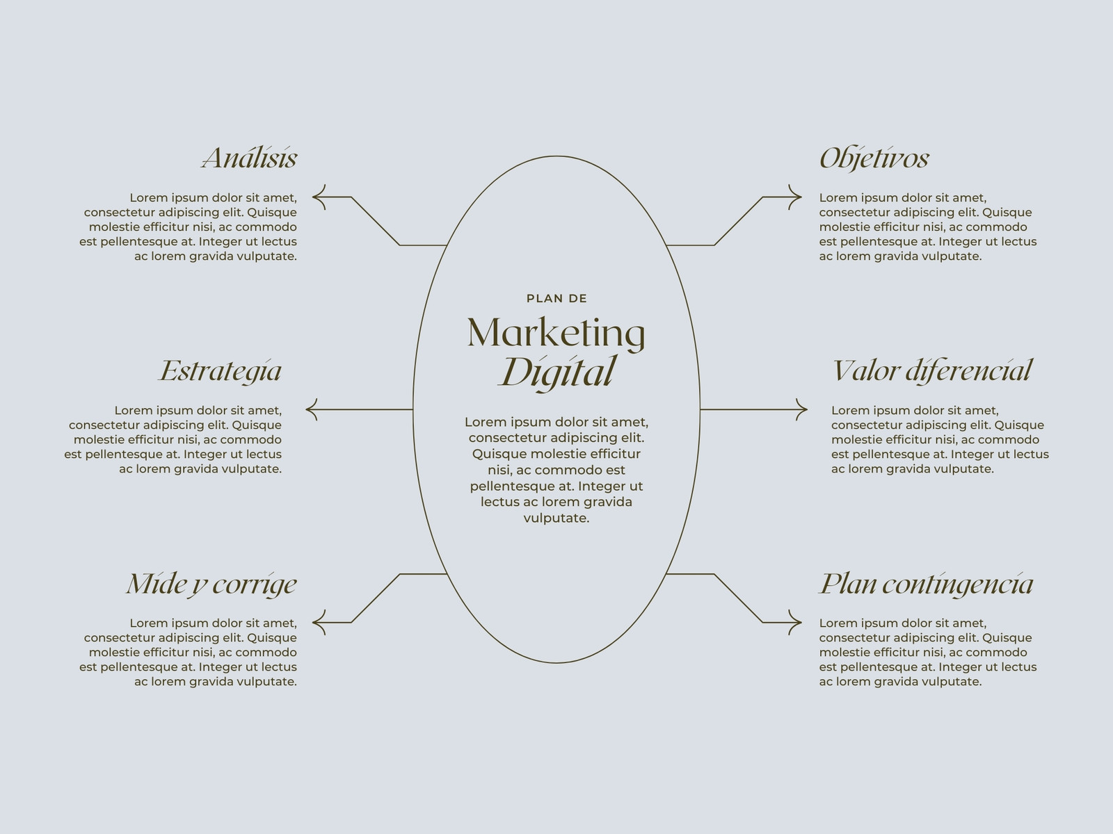 Gráfico Plan de Marketing Minimalista Limpio Azul Marrón