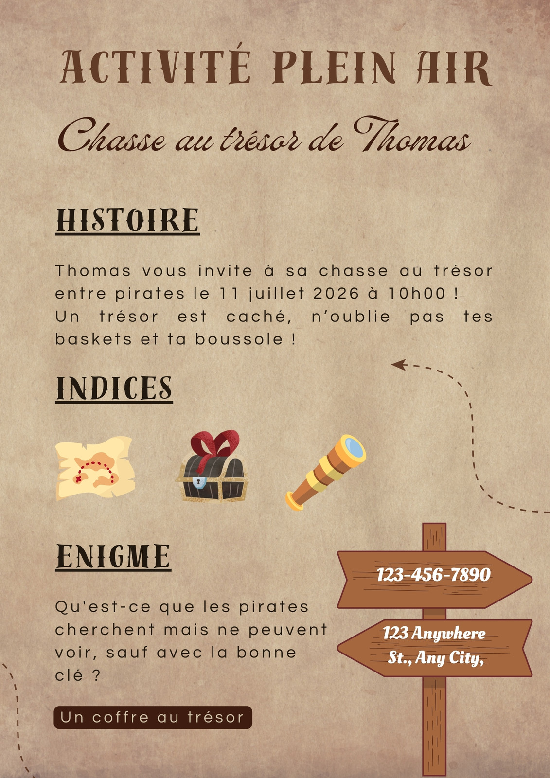 Invitation anniversaire enfant Carte aux trésors Invitation anniversaire enfant Carte aux trésors