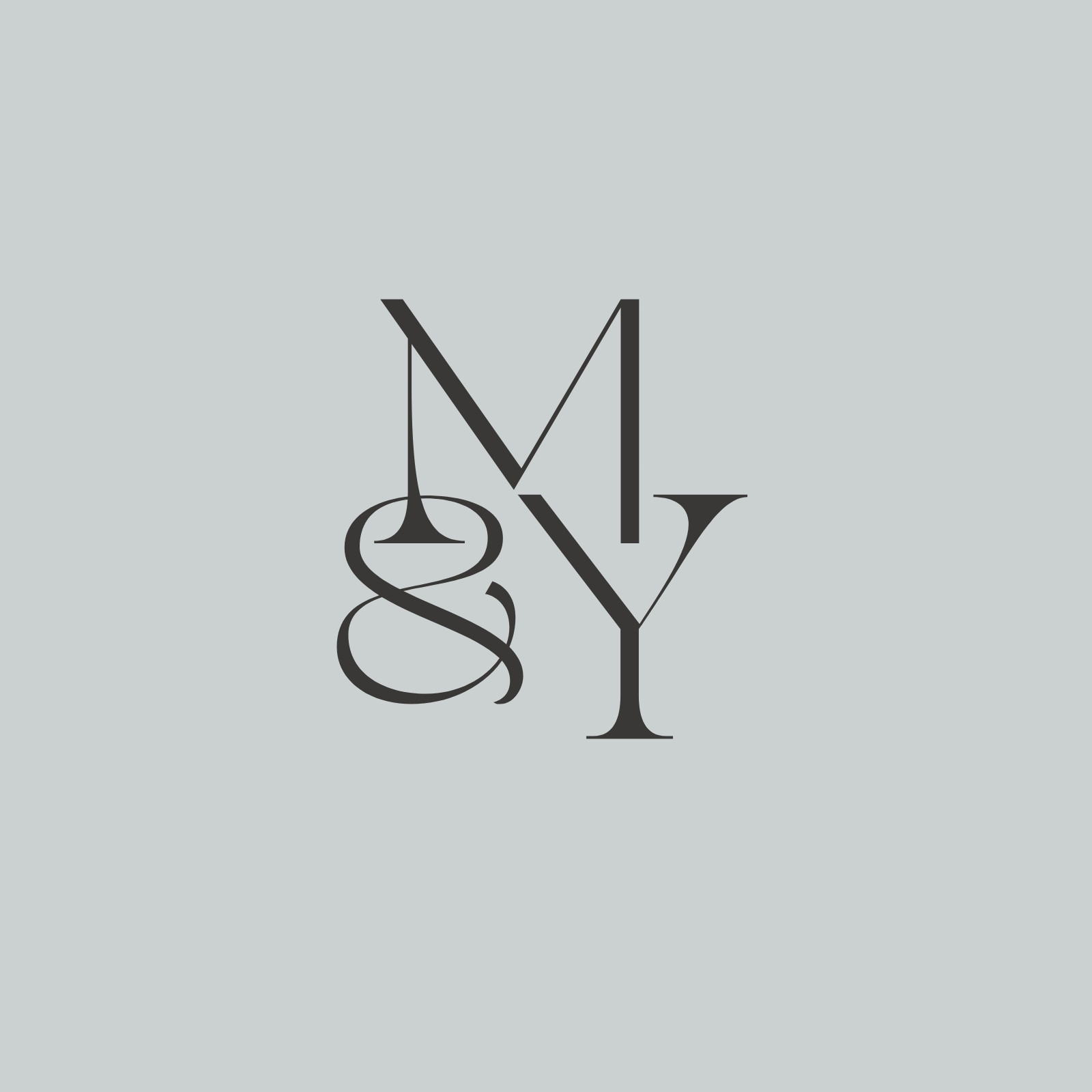 Monogramma di Nozze in Stile Elegante in Nero e Grigio Monogramma di Nozze in Stile Elegante in Nero e Grigio