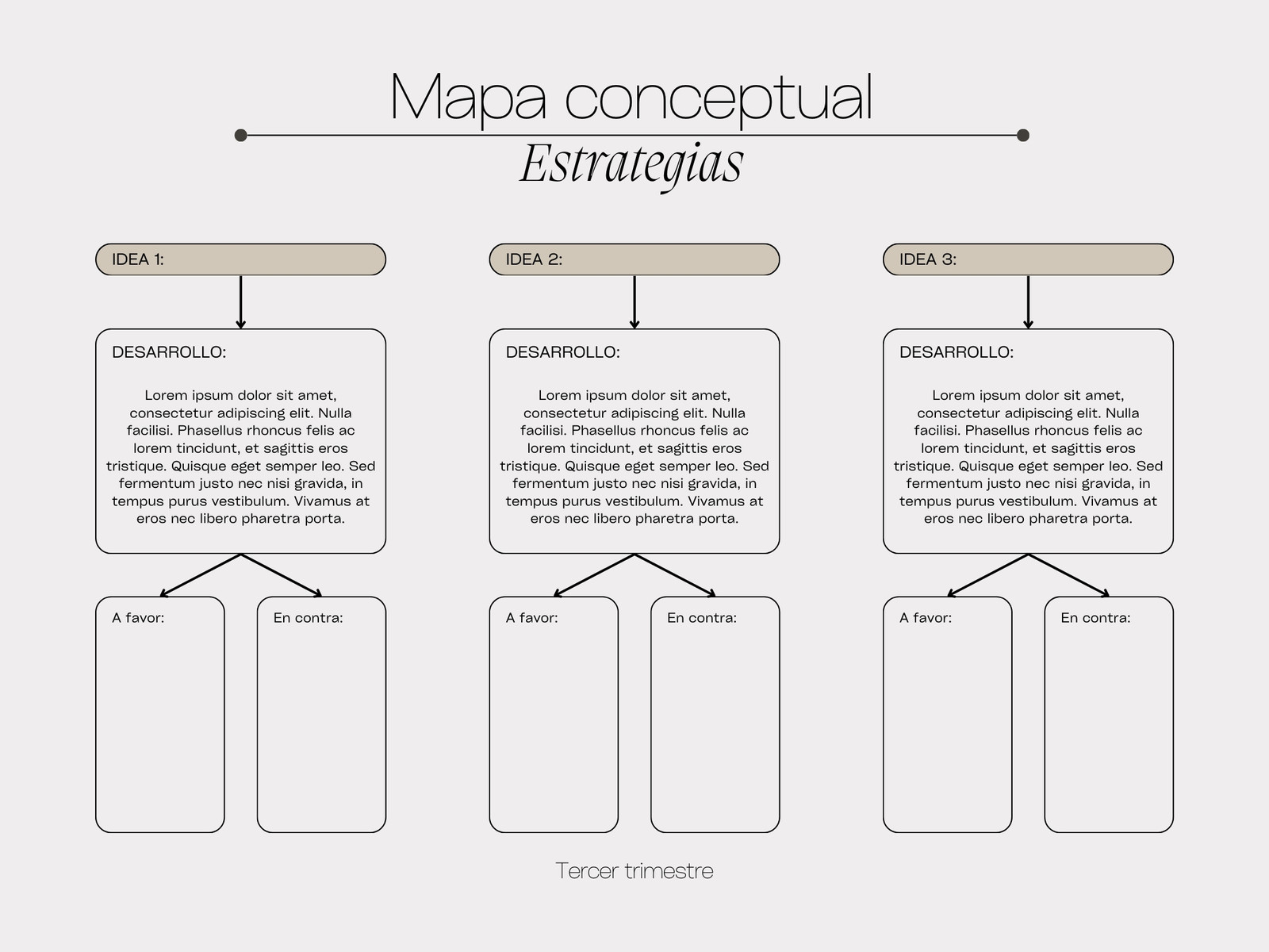 Mapa conceptual estrategias moderno elegante gris