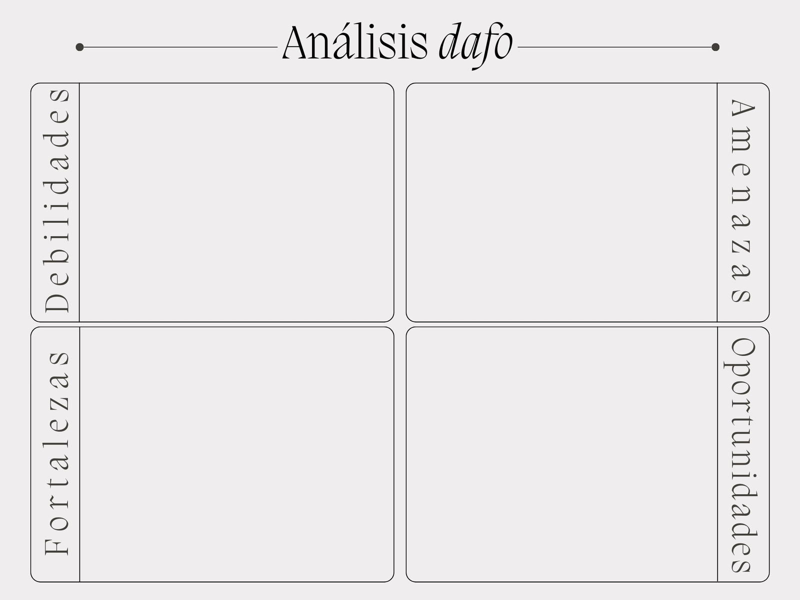 Gráfico análisis dafo moderno elegante gris