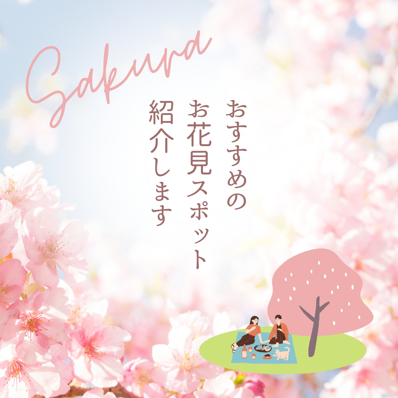 お花見イラスト・画像・テンプレート