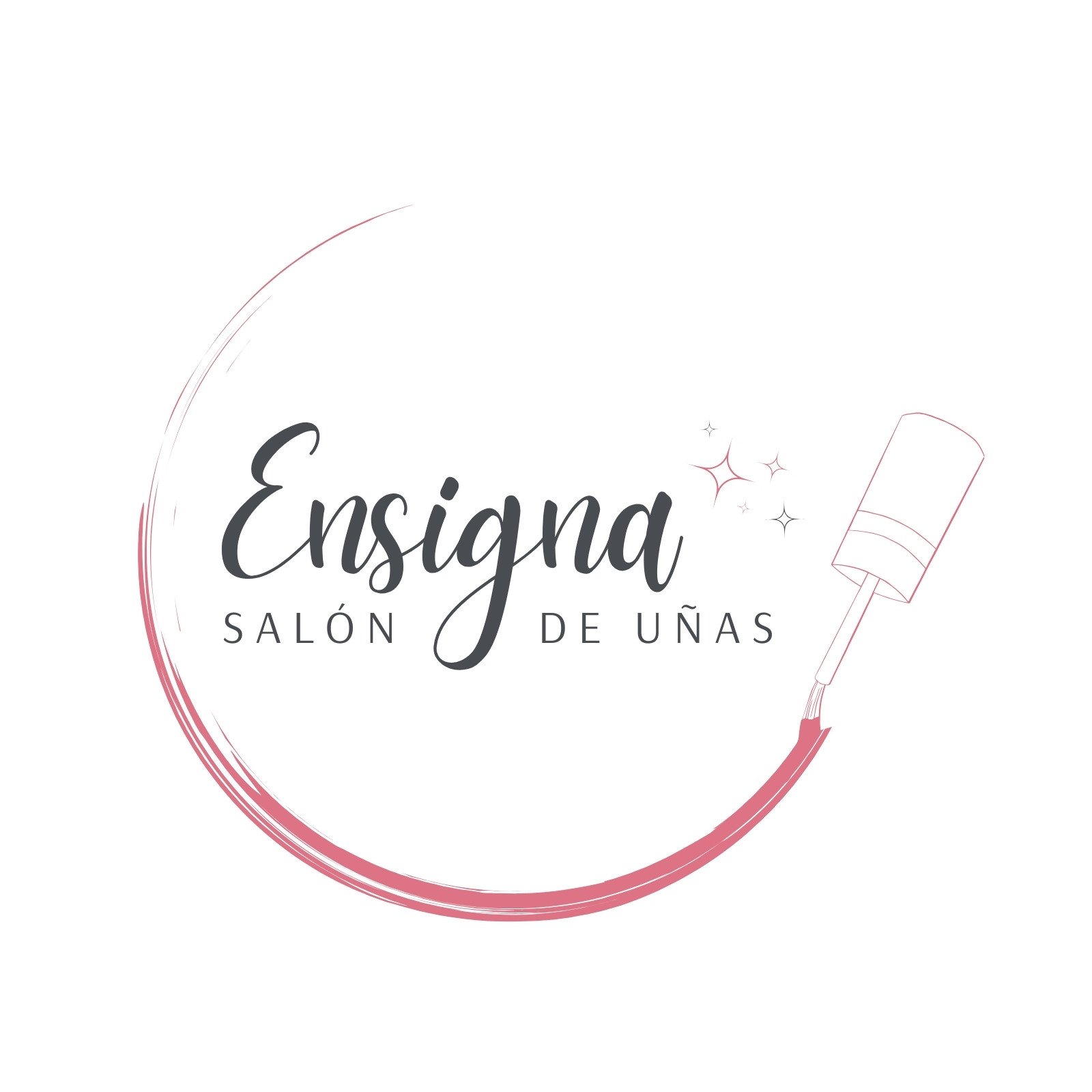 Logo salón de uñas ilustrado rosa