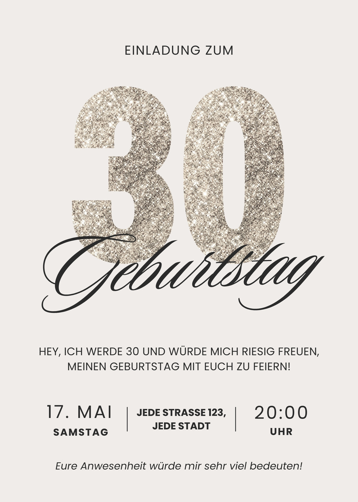 Beige Gold Schwarz Ästhetisch Elegant Geburtstag Party Veranstaltung Einladung Beige Gold Schwarz Ästhetisch Elegant Geburtstag Party Veranstaltung Einladung