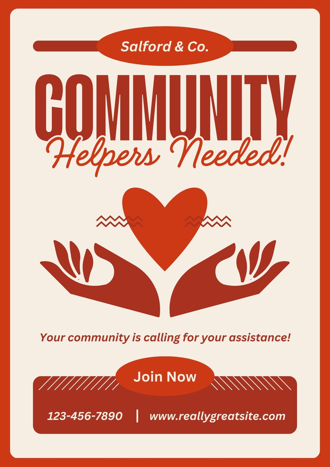 Beige and Red Illustrated Community Helper Flyer
