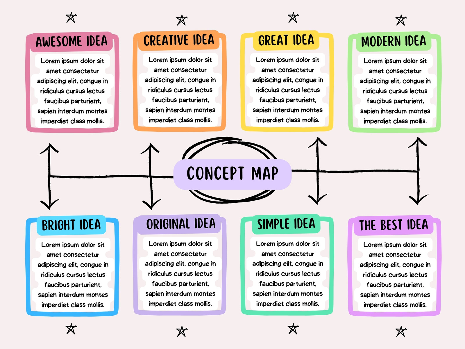 Colorful Creative Concept Map Graph