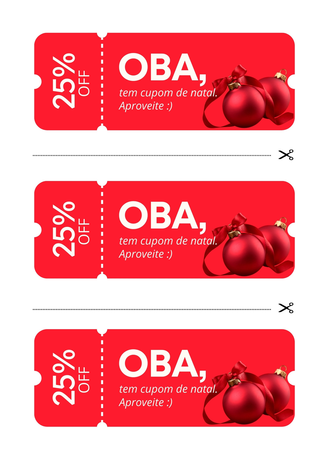 Modelos de cupom de natal