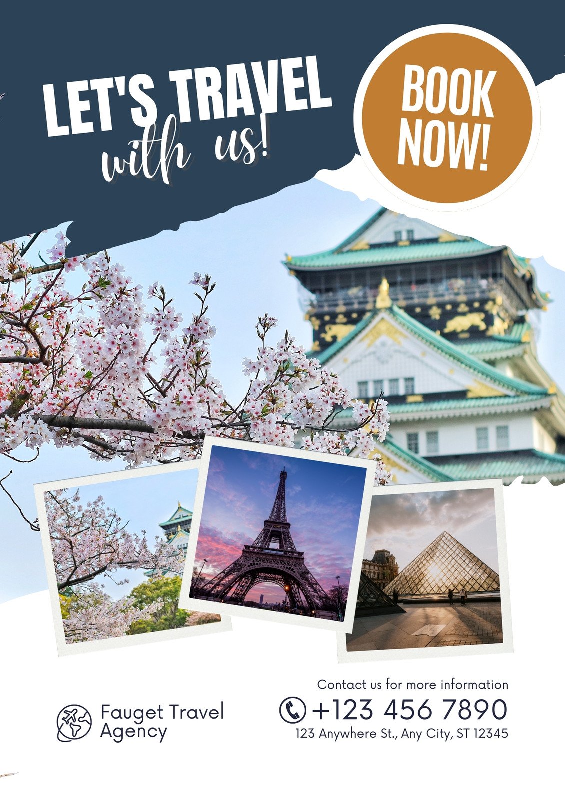 White Blue Minimalist Travel Agency Flyer