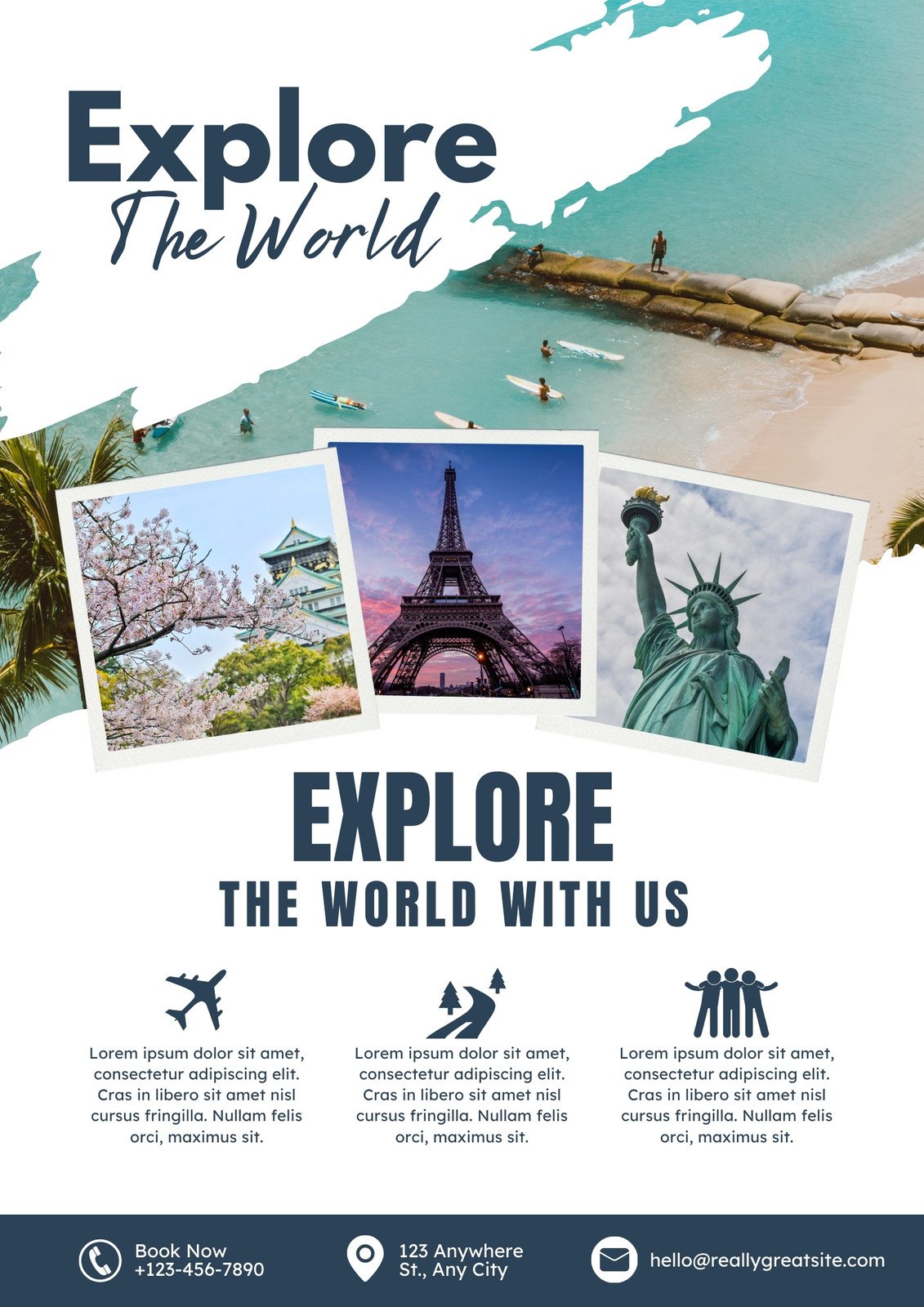 White Modern Minimalist Travel Agency Flyer