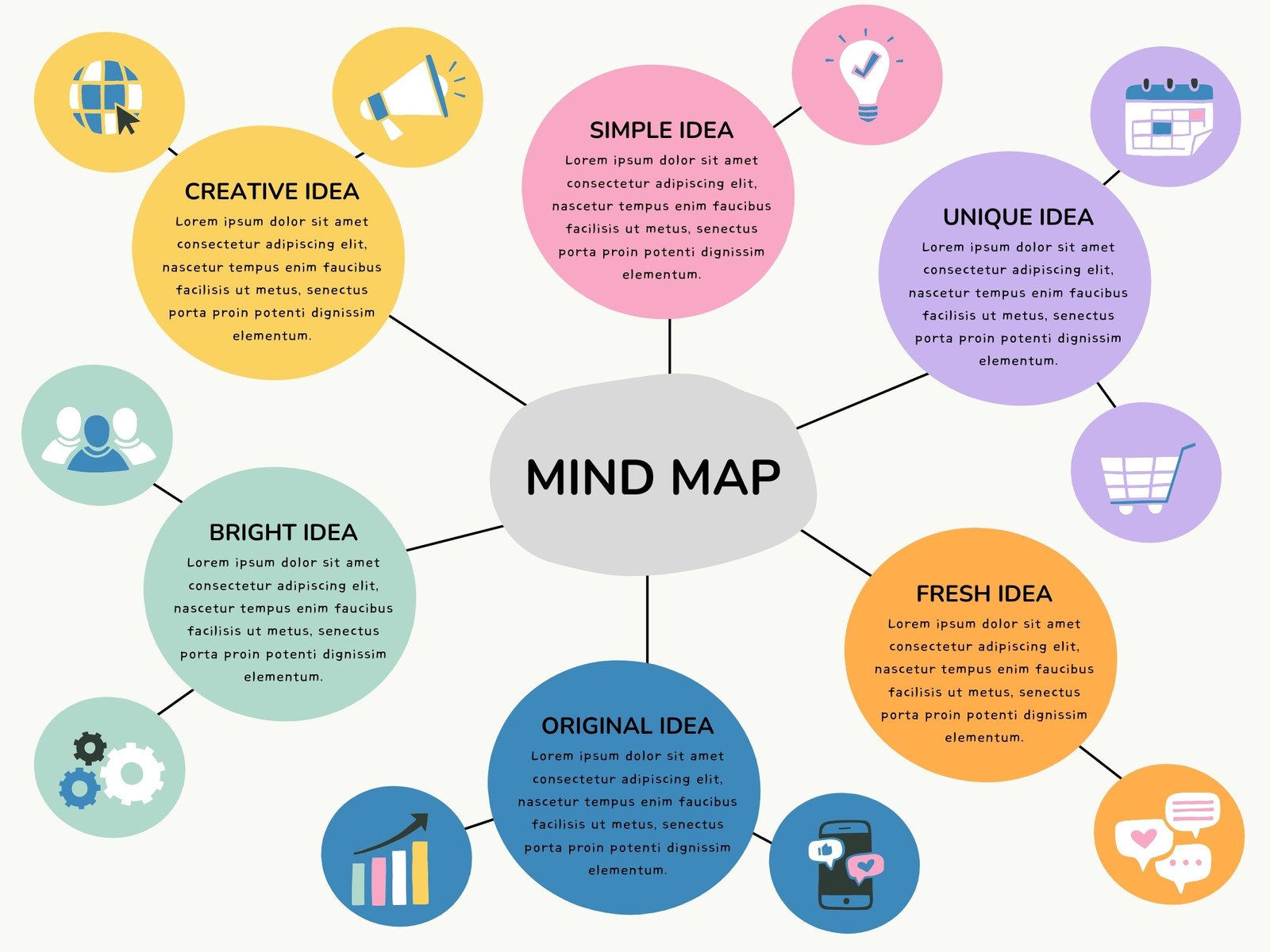 Colorful Modern Mind Map Graph