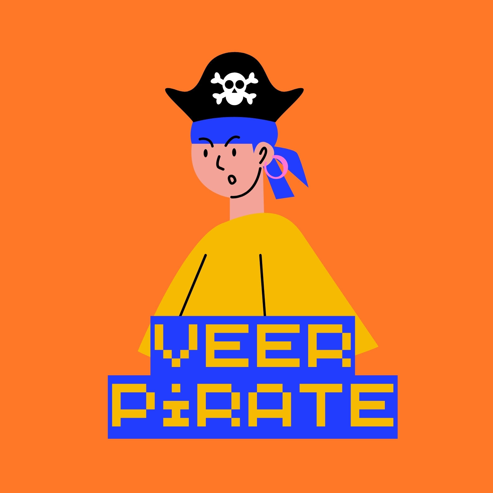 Bright Orange Blue Yellow Action Gaming Avatar in Illustrative Playful Style Bright Orange Blue Yellow Action Gaming Avatar in Illustrative Playful Style