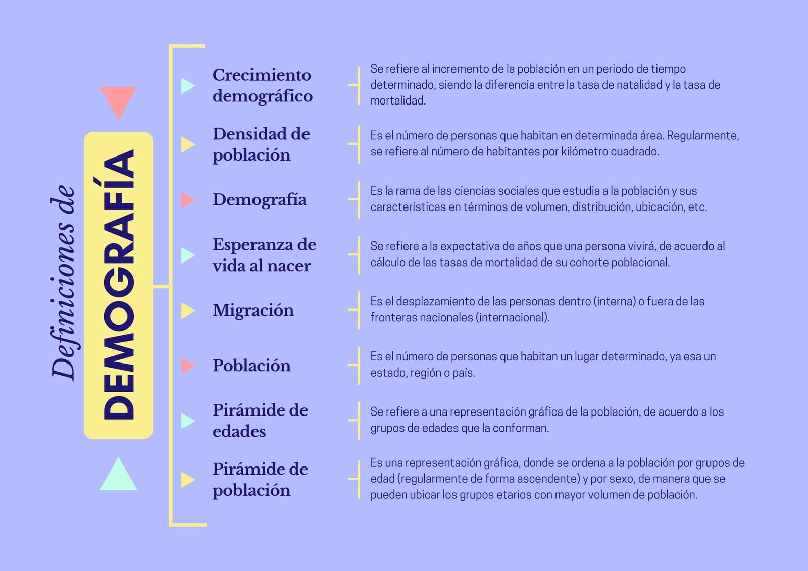 Organizador Gráfico Cuadro Sinóptico Demografía Geométrico Morado