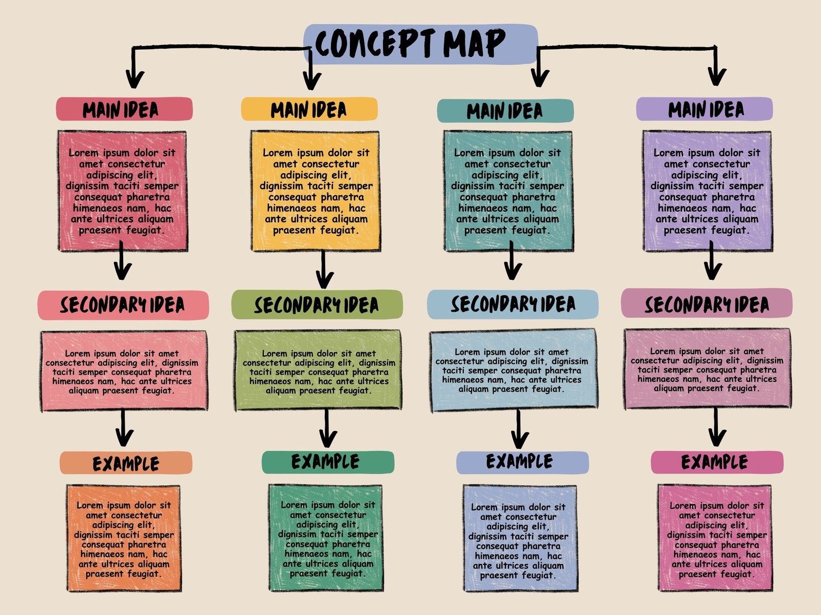 Colorful Creative Concept Map Graph