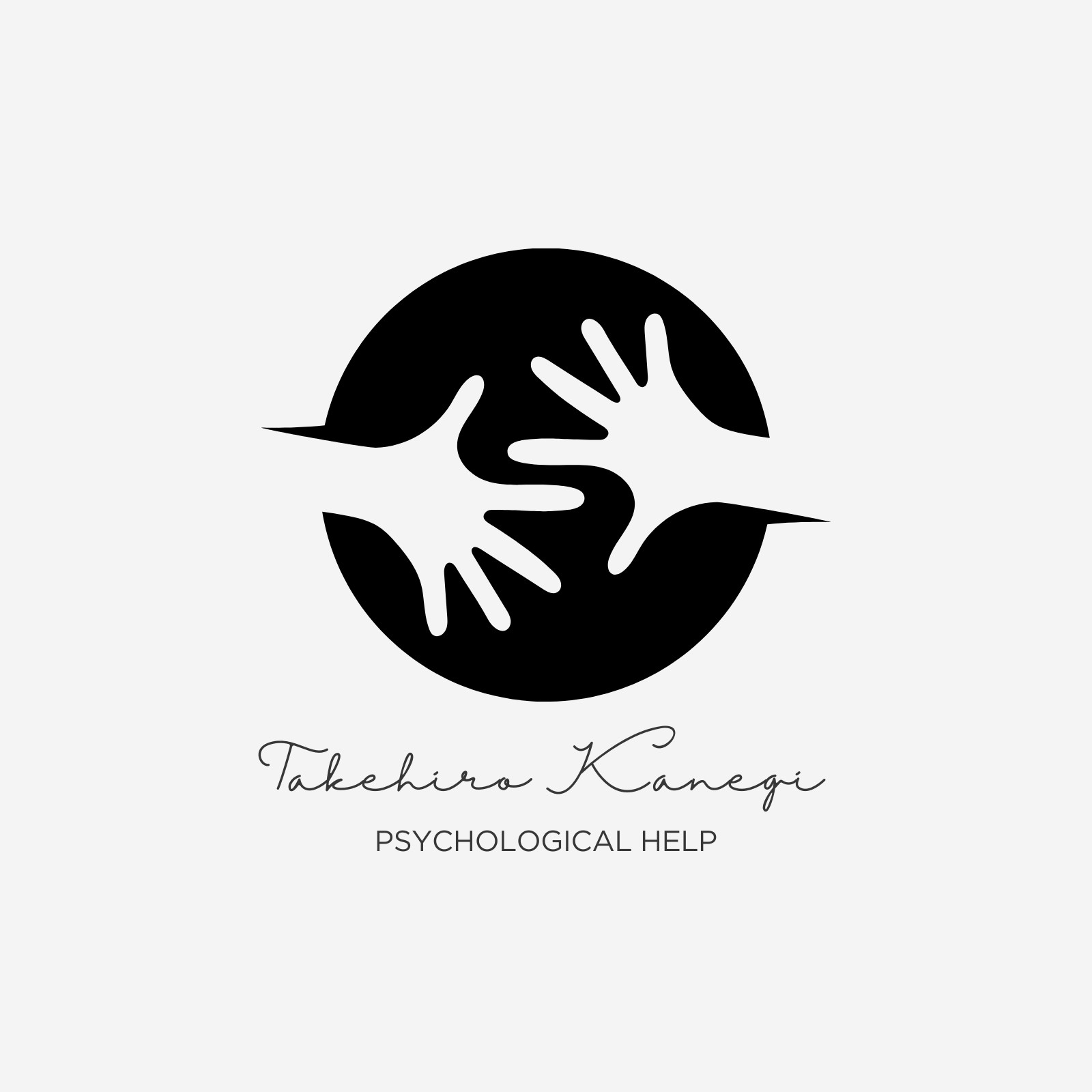 Black and Gray Modern Psychological Help Logo